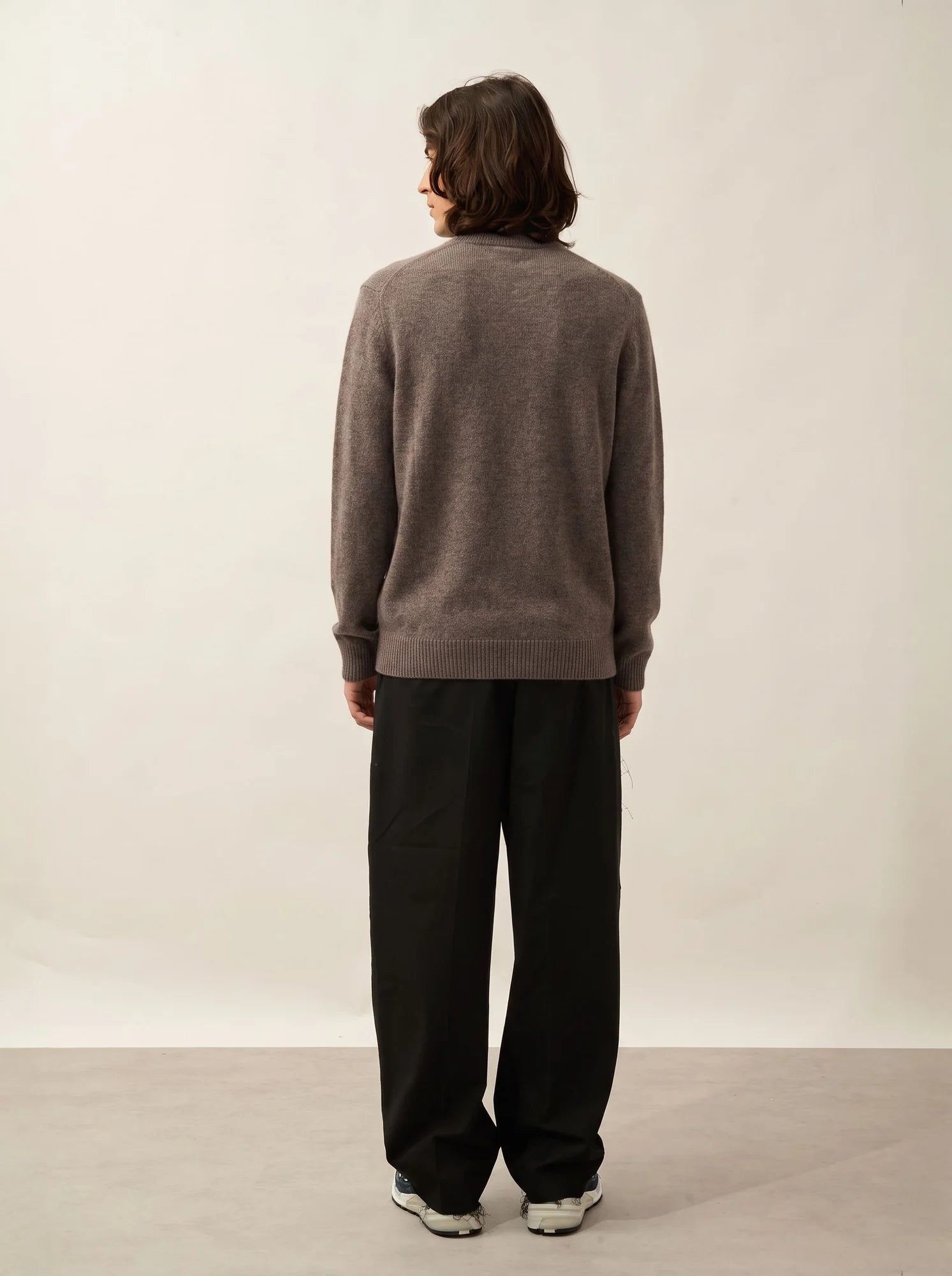 LYNA Pull Camionneur 4 Fils Taupe Chiné