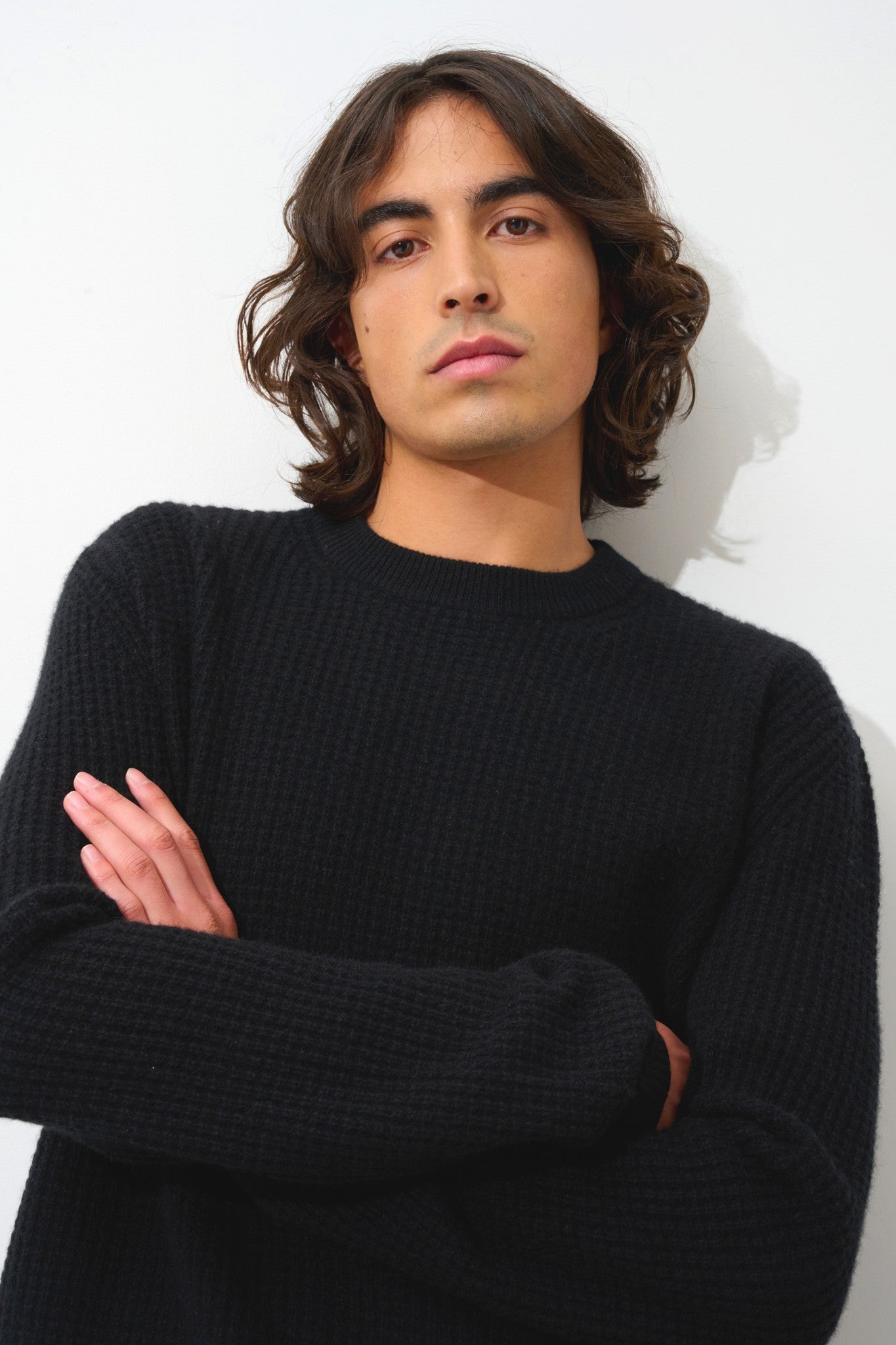 aksel pull col rond 4 fils noir 100% cachemire