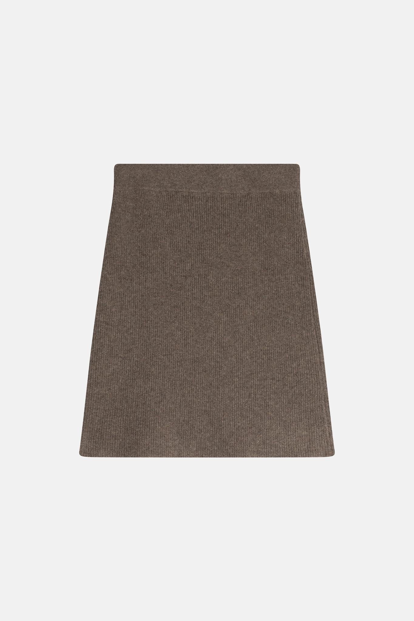 AMALIE taupe mottled skirt 100% cashmere
