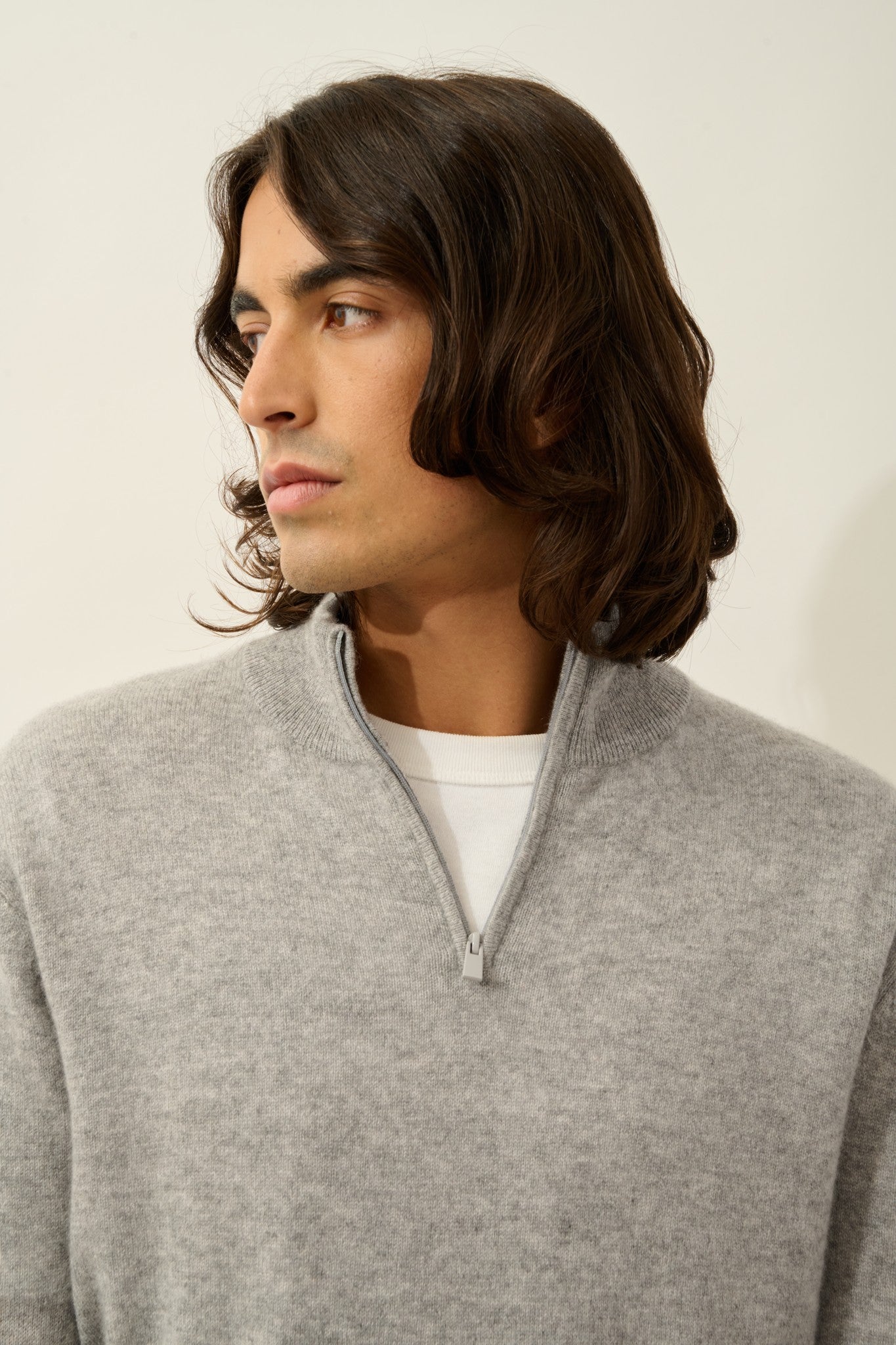 ambin pull camionneur gris souris chiné 100% cachemire