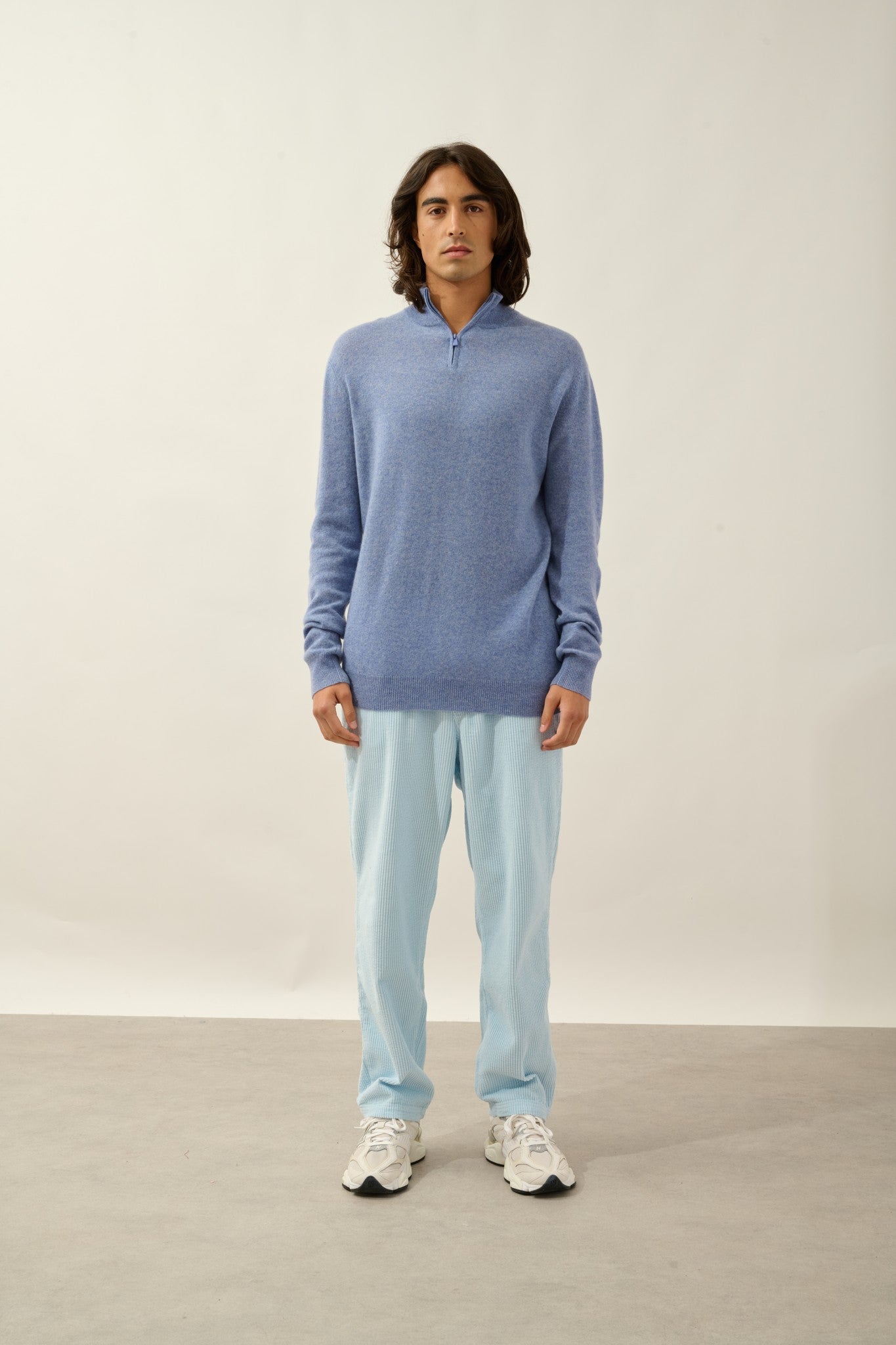 ambin pull camionneur sky chiné 100% cachemire