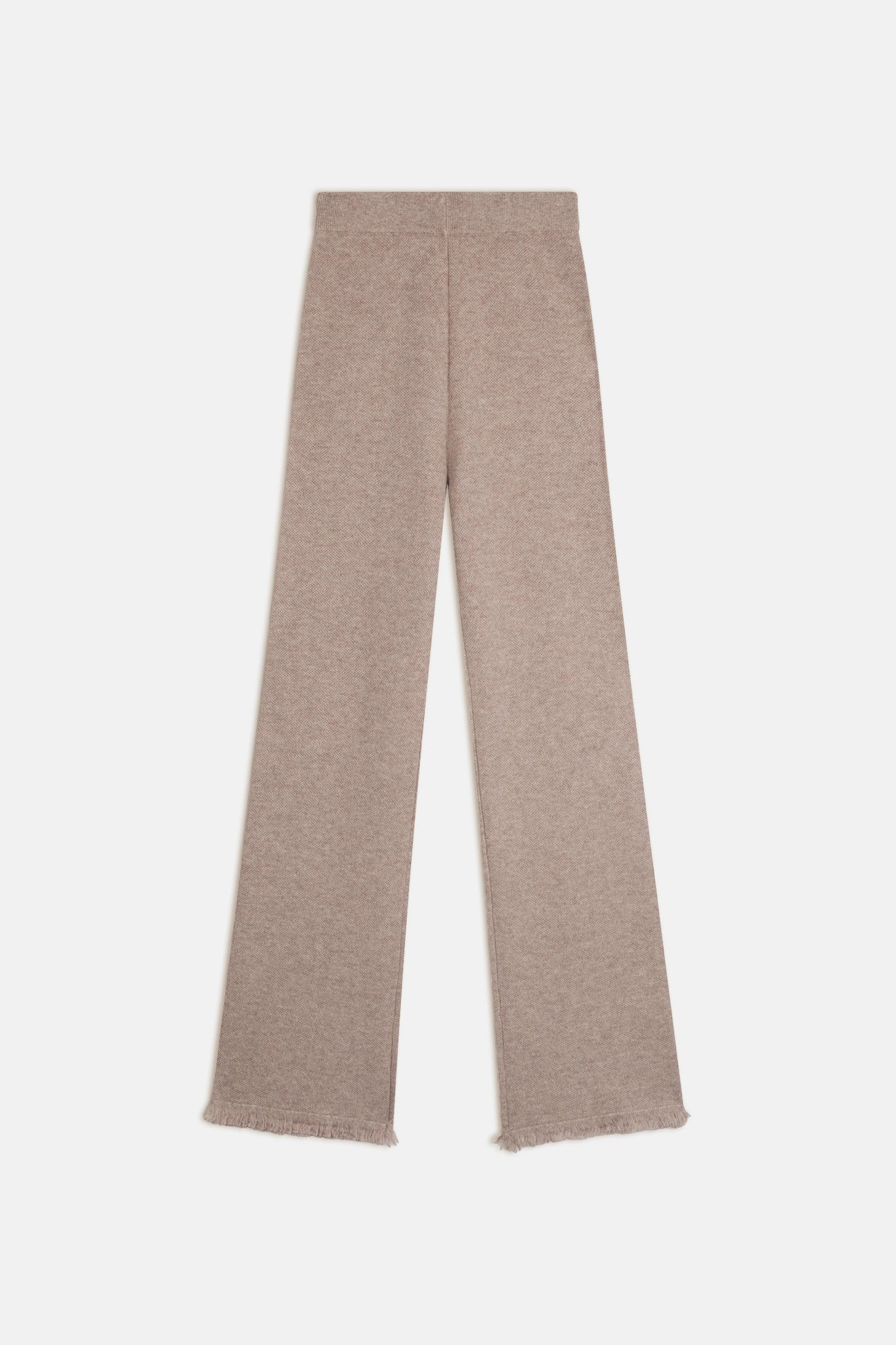 angustia pantalon évasé taupe clair chiné 100% cachemire
