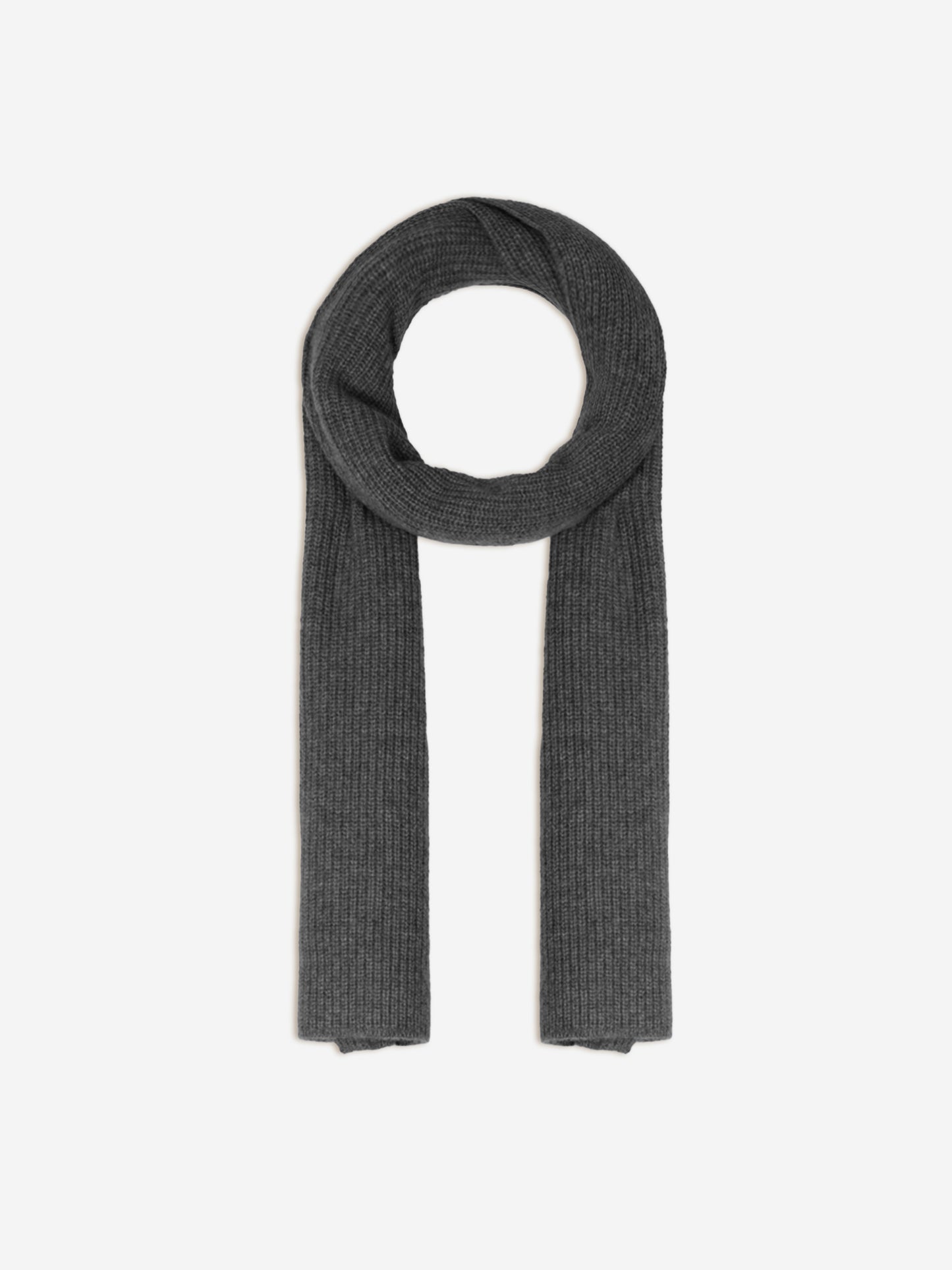 APOLLINE 4-ply scarf in heathered charcoal, 100% cashmere