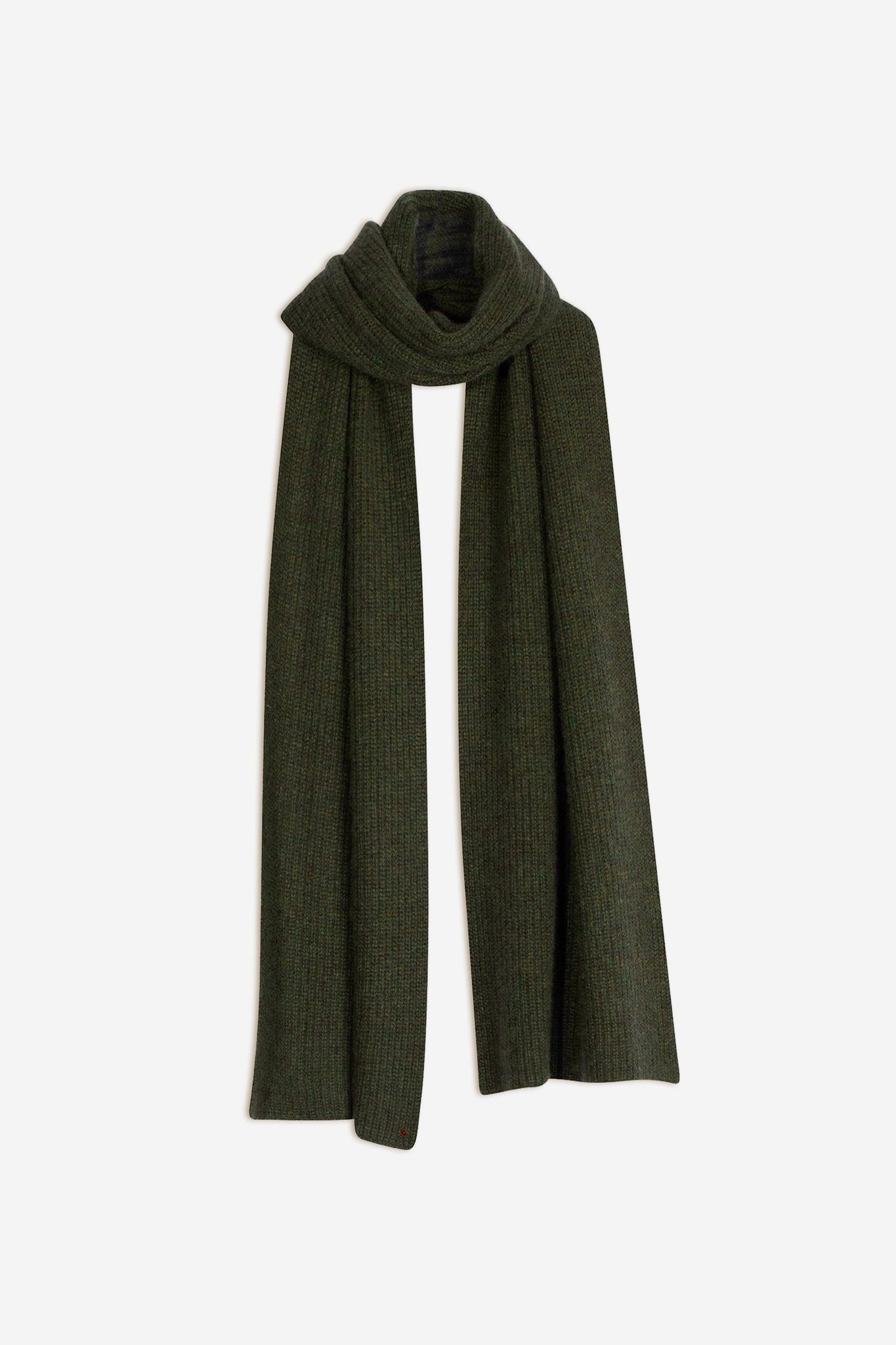 APOLLINE écharpe 4 fils kaki chiné 100% cachemire