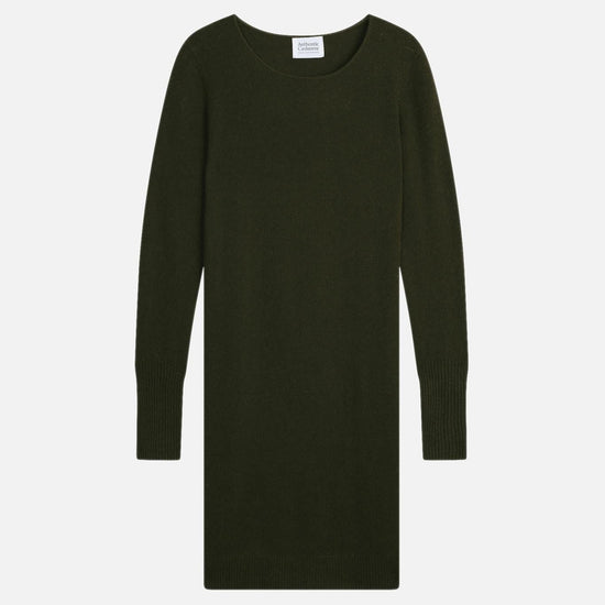 ARMET khaki round-neck dress 100% cashmere