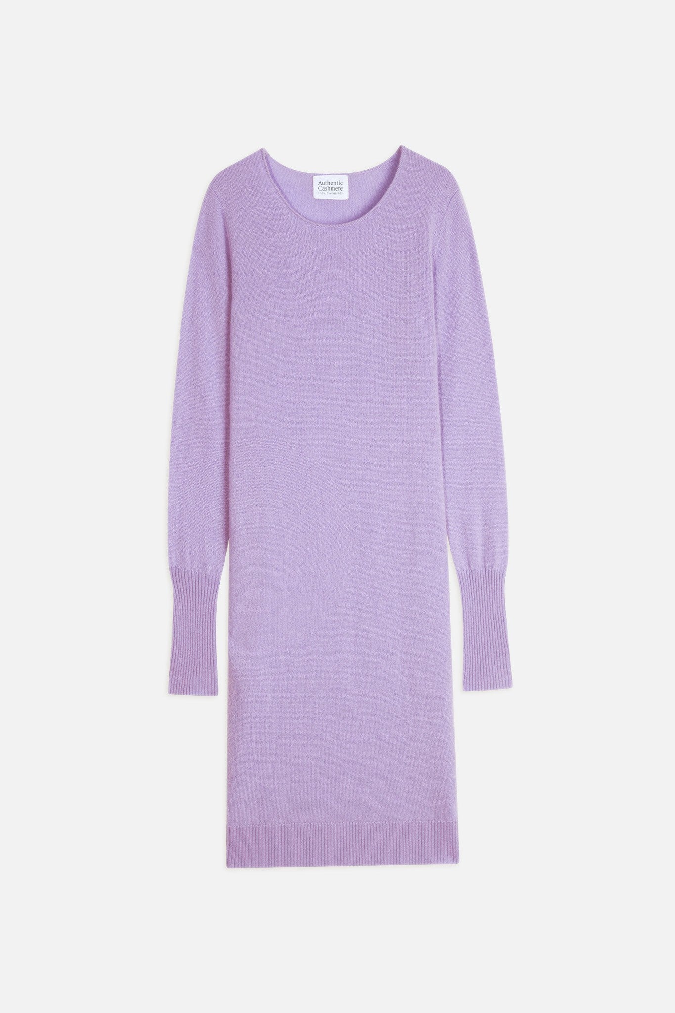 armet robe col rond mauve 100% cachemire