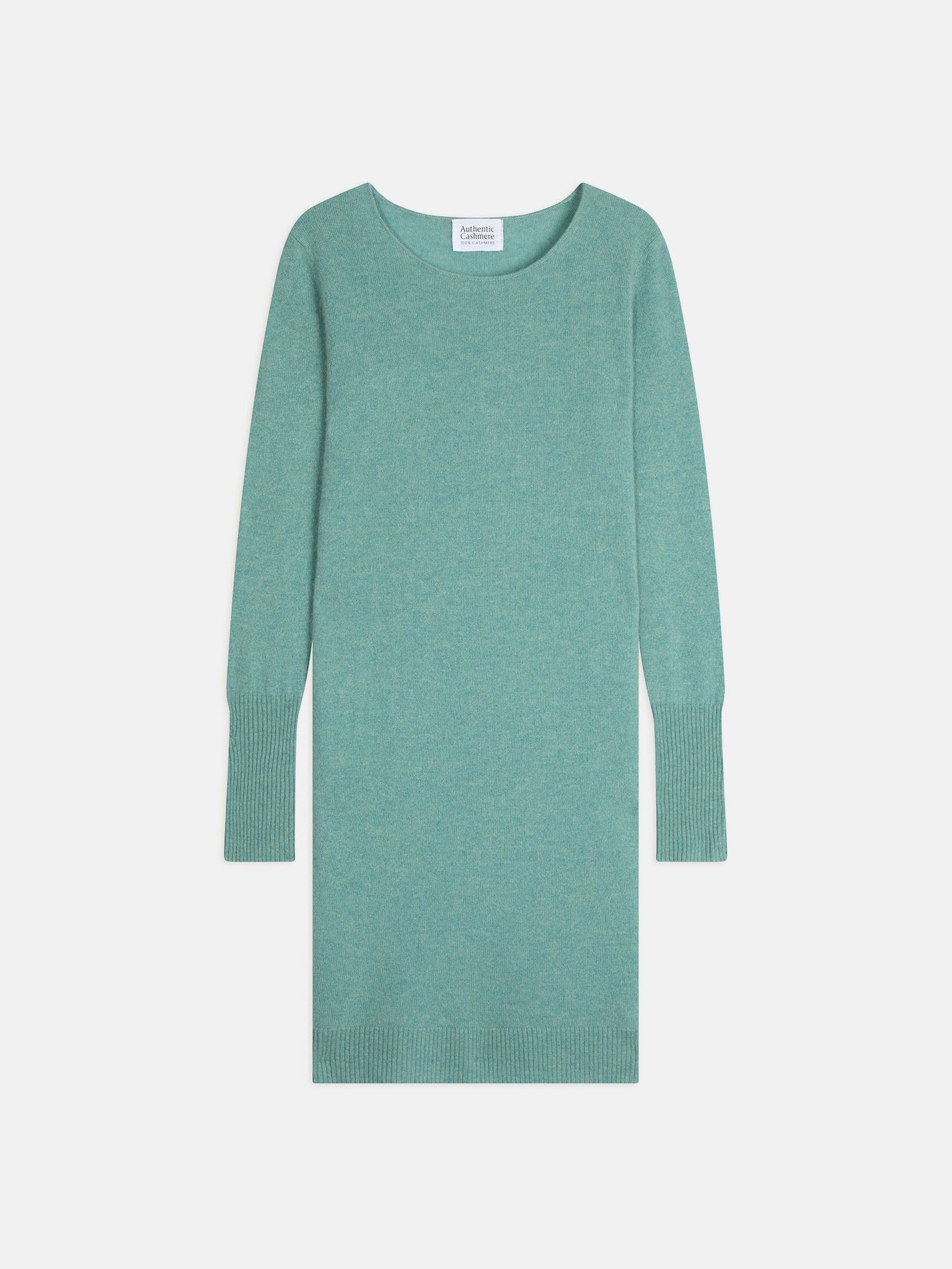 ARMET robe col rond vert chiné 100% cachemire