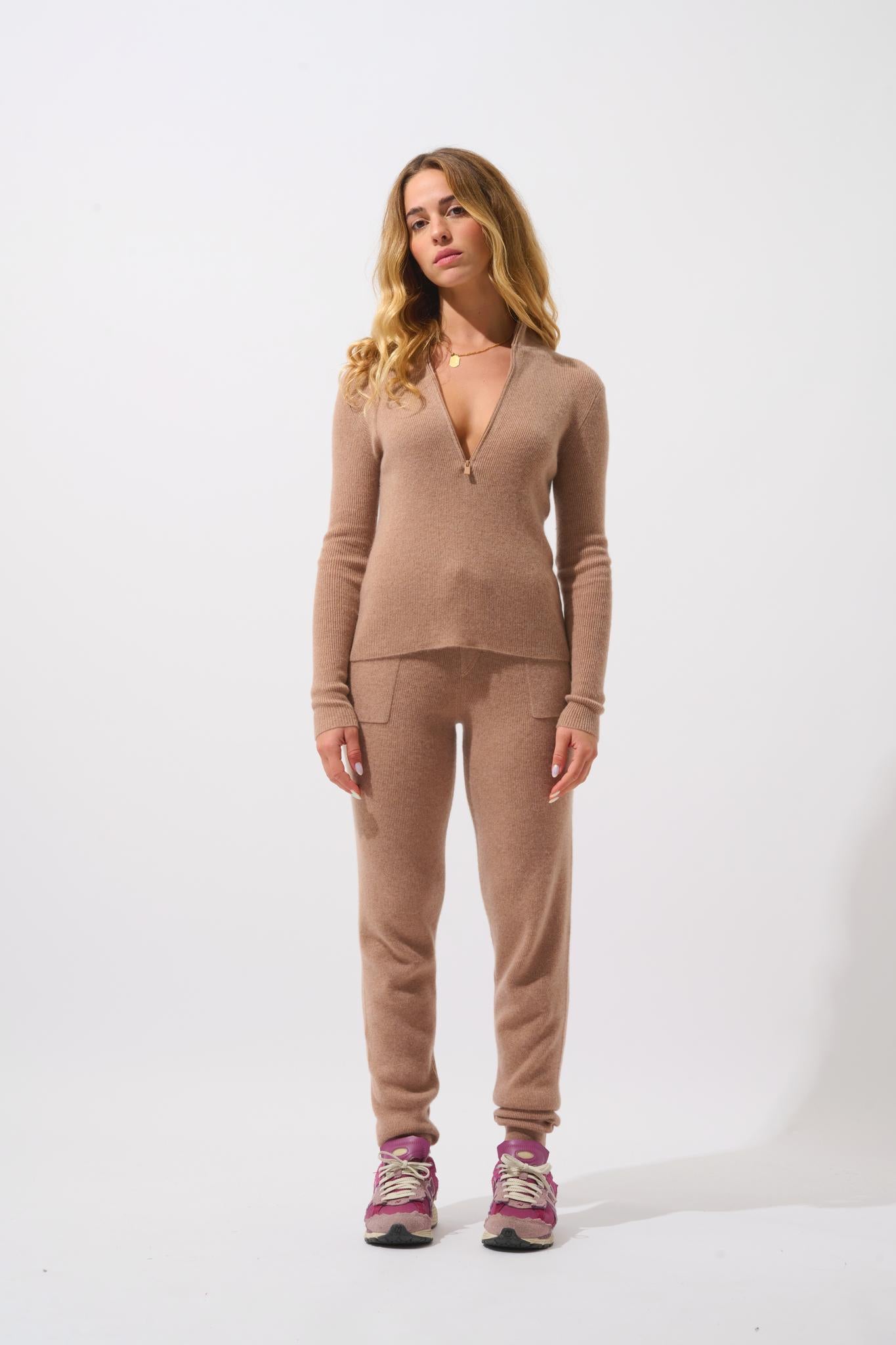 ASTA pull camionneur camel chiné 100% cachemire