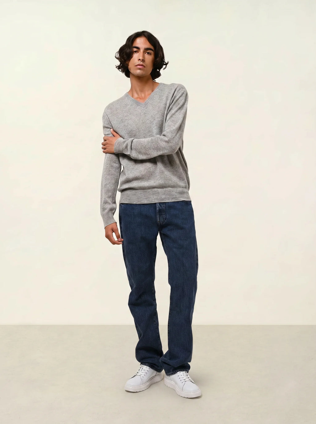 AGEL pull col V nuage chiné