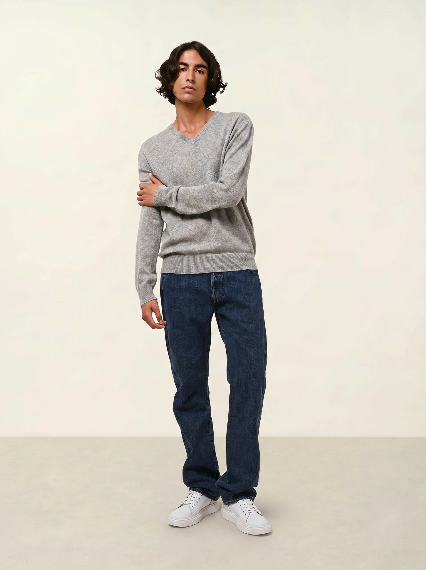 AGEL pull col V nuage chiné