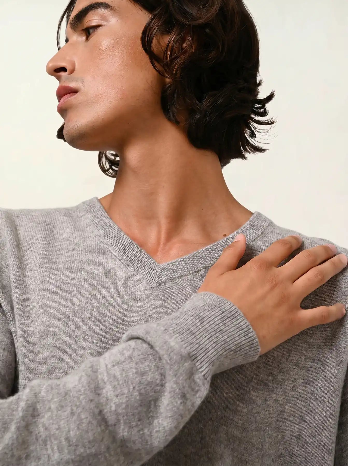 AGEL pull col V nuage chiné