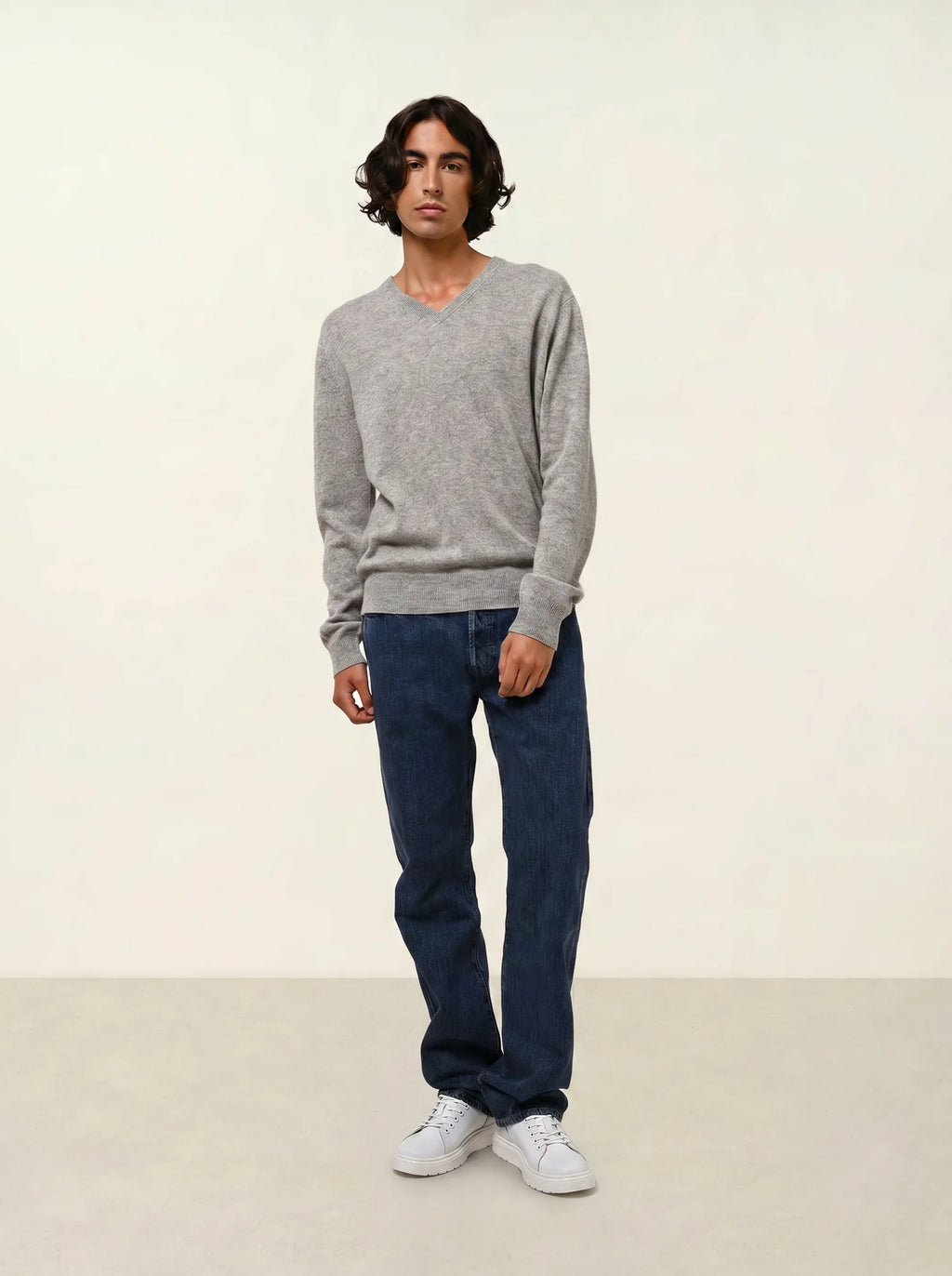 AGEL pull col V nuage chiné