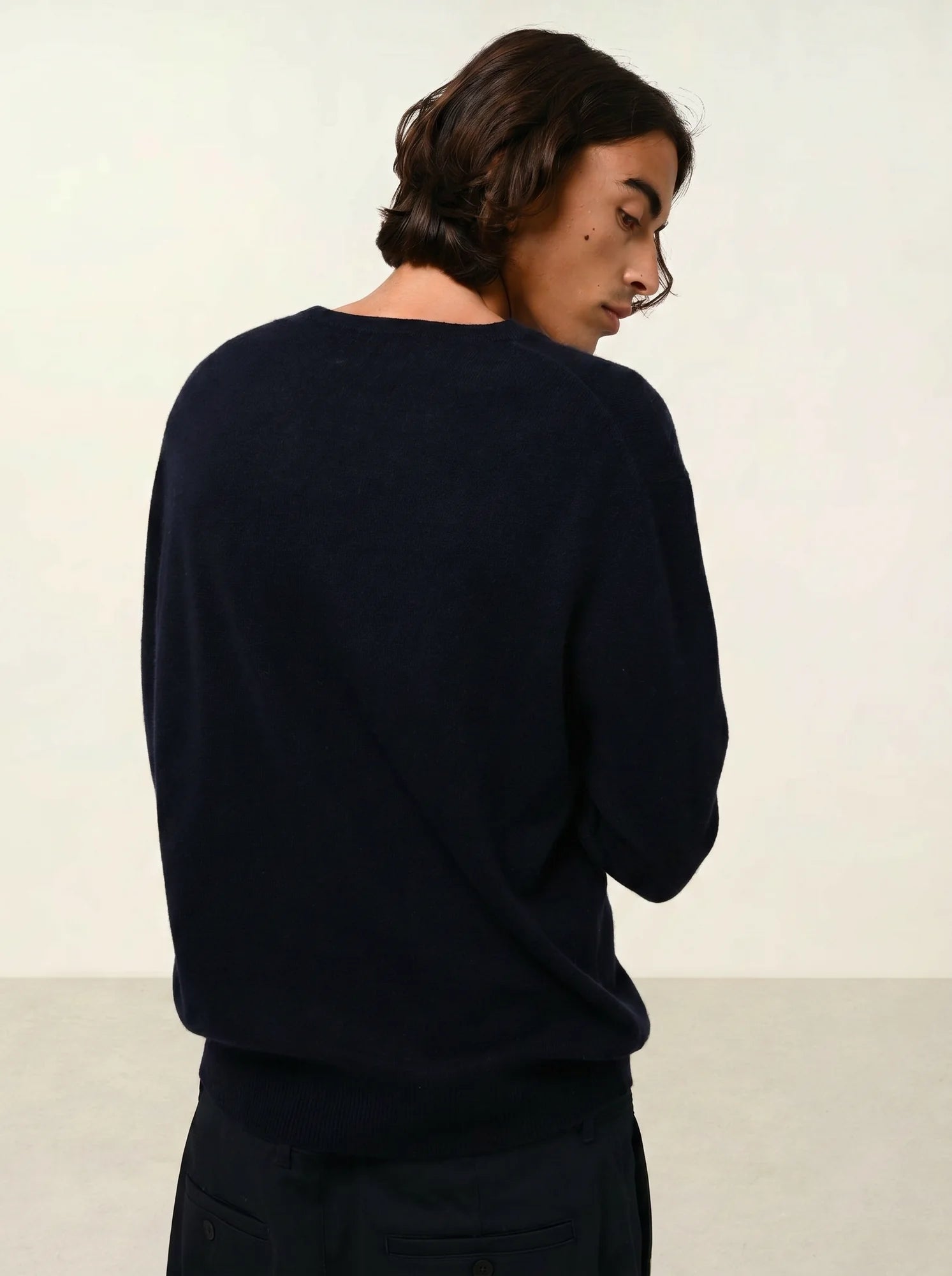 AGEL pull col V bleu marine