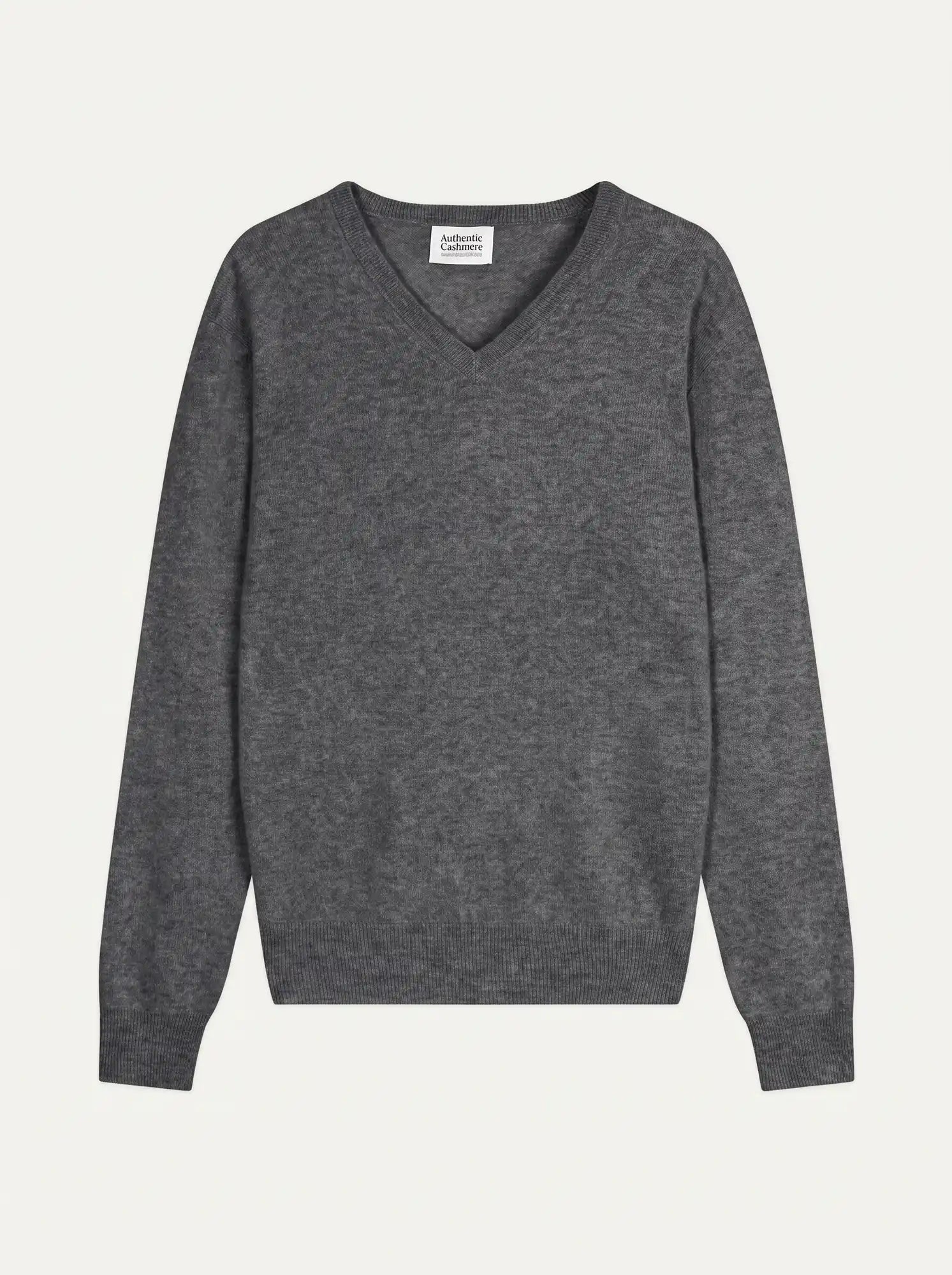 AGEL pull col V anthracite chiné
