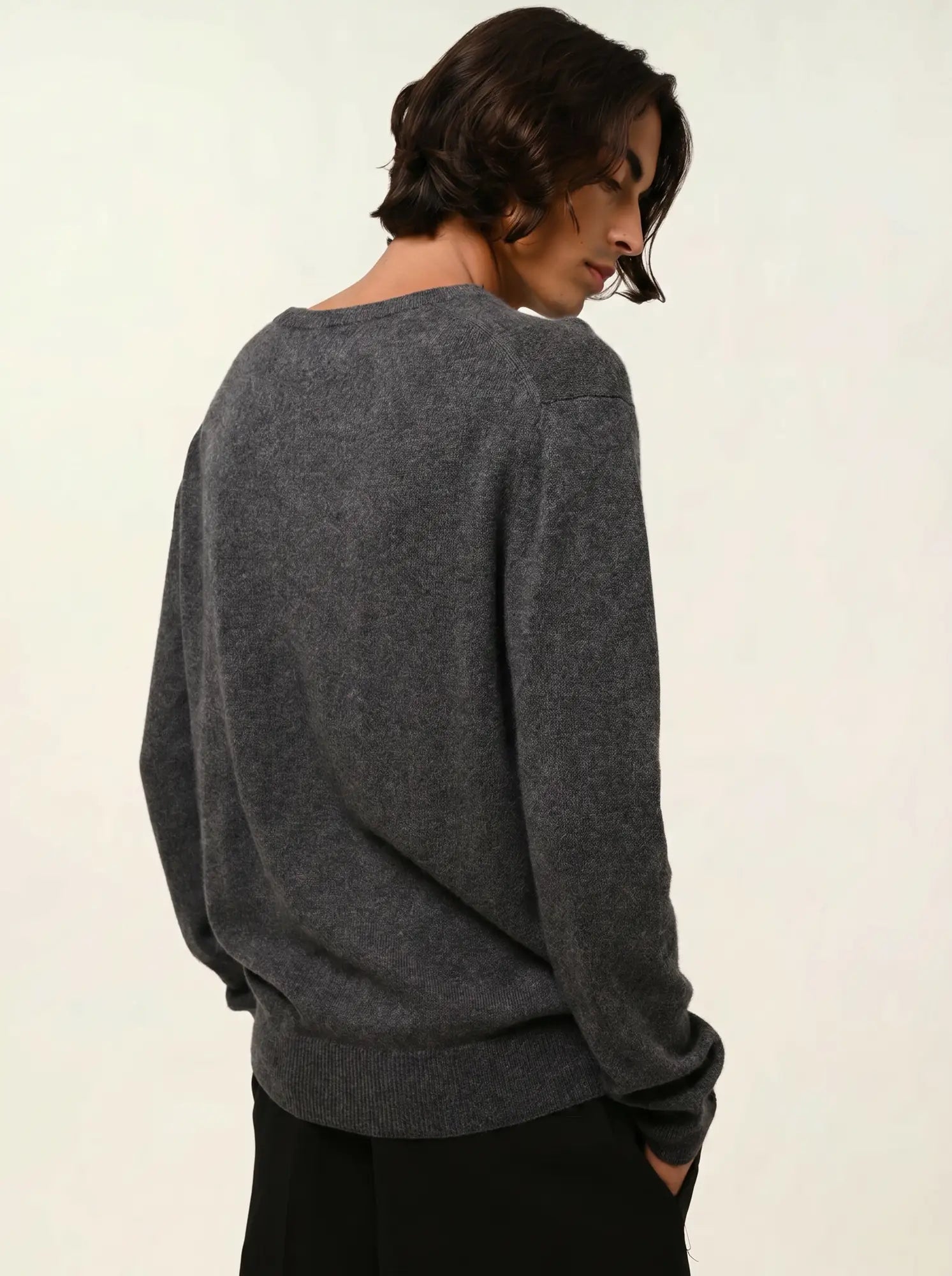 AGEL pull col V anthracite chiné