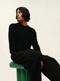 AIGLIÈRE pull col rond noir