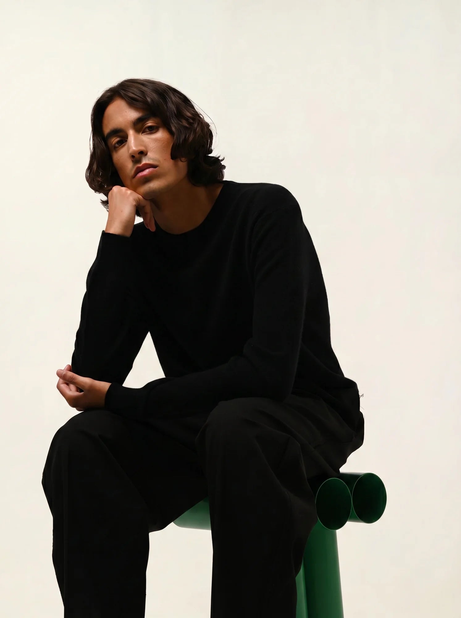 AIGLIÈRE pull col rond noir