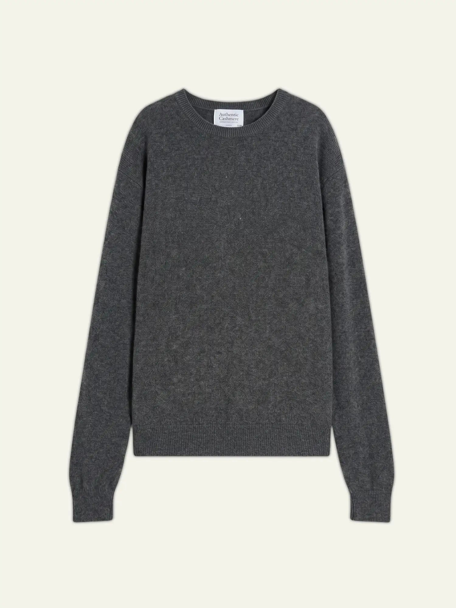 AIGLIÈRE pull col rond anthracite chiné