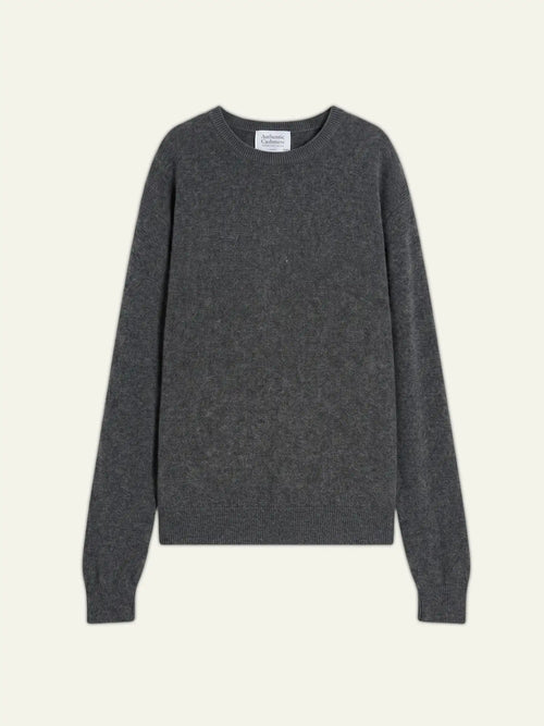 AIGLIÈRE pull col rond anthracite chiné
