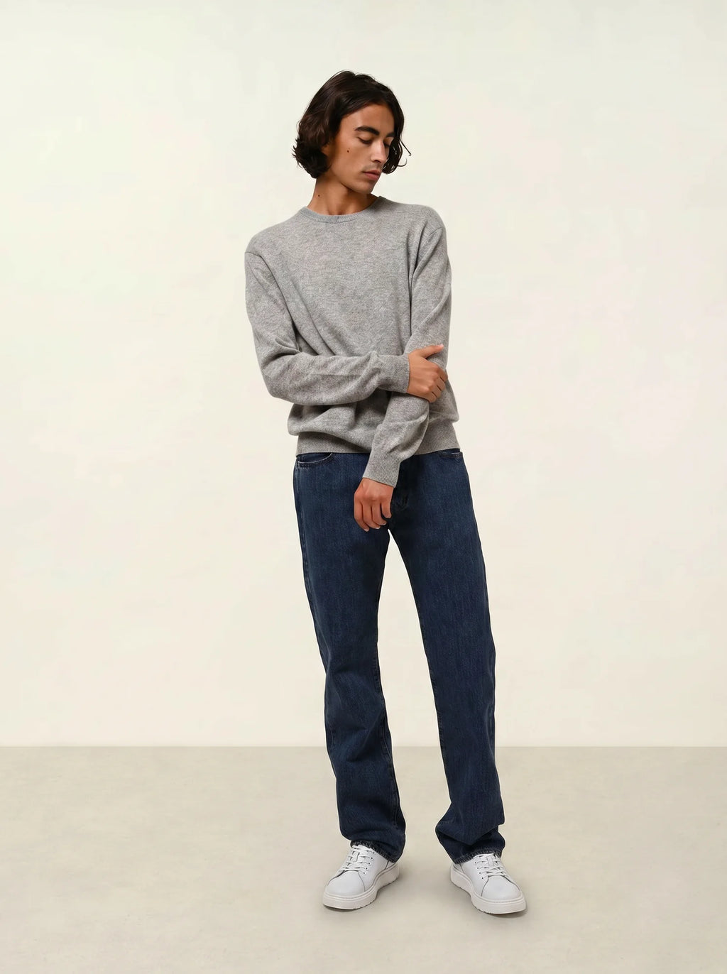 AIGLIÈRE pull col rond nuage chiné