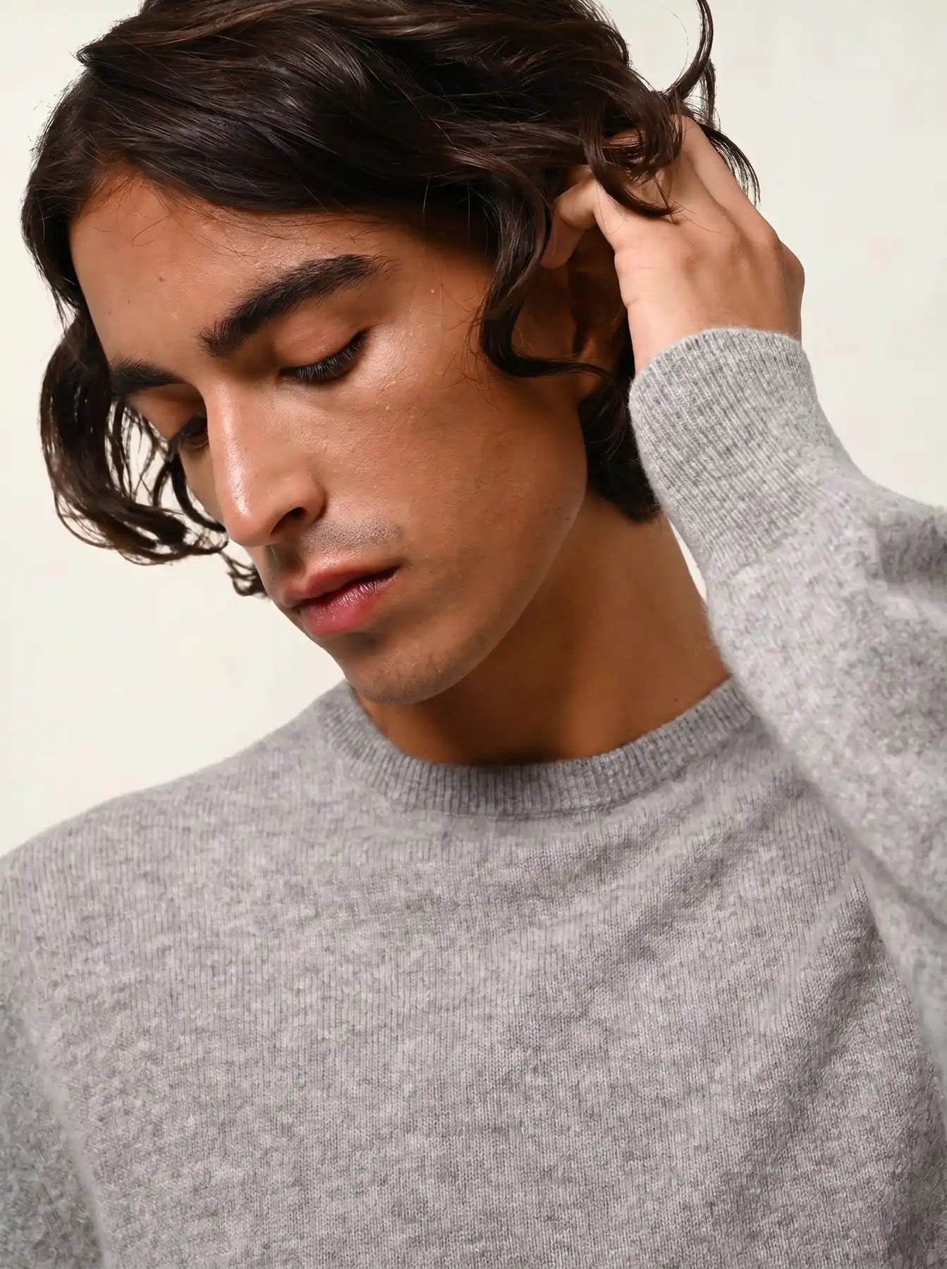 AIGLIÈRE pull col rond nuage chiné