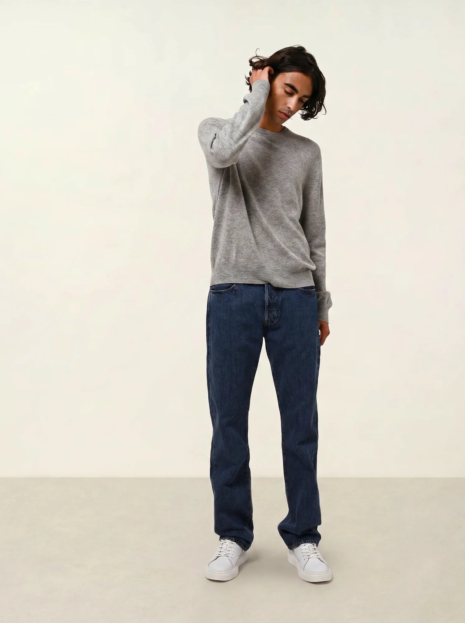 AIGLIÈRE pull col rond nuage chiné