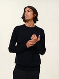 AIGLIÈRE pull col rond bleu marine