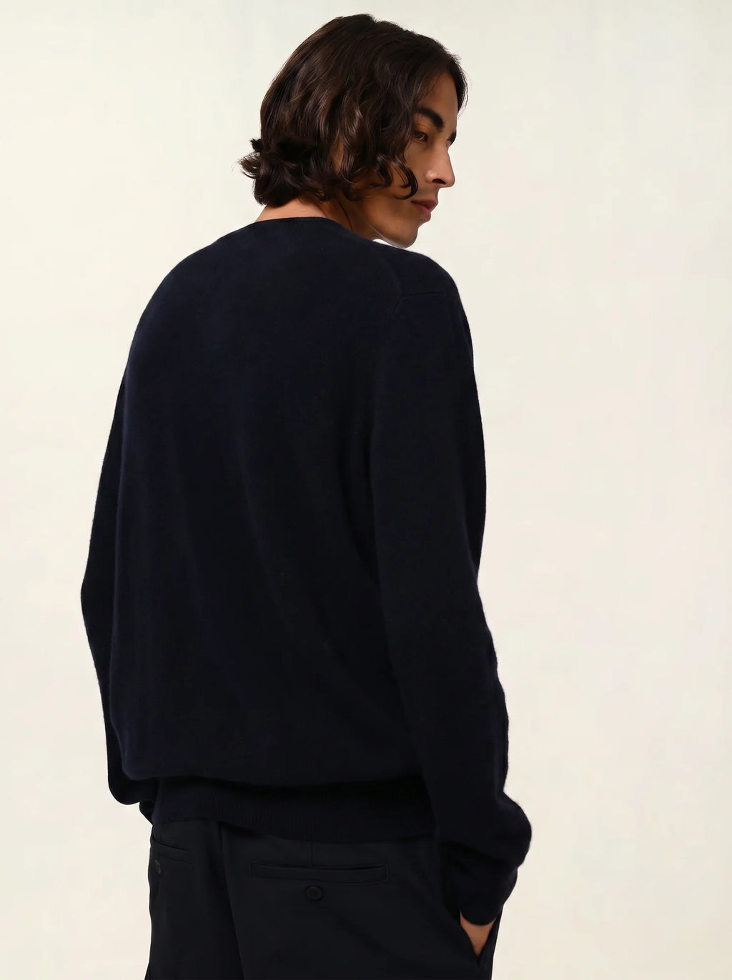 AIGLIÈRE pull col rond bleu marine