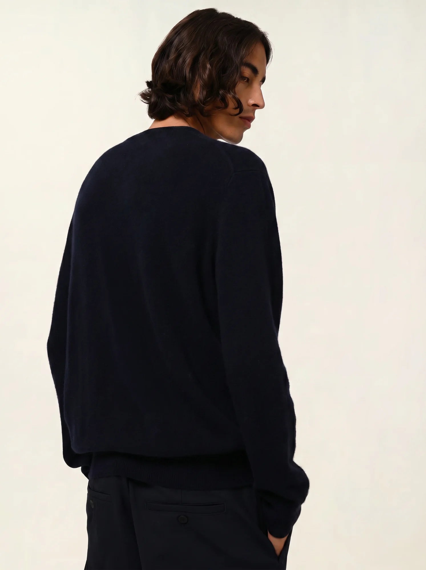 AIGLIÈRE pull col rond bleu marine