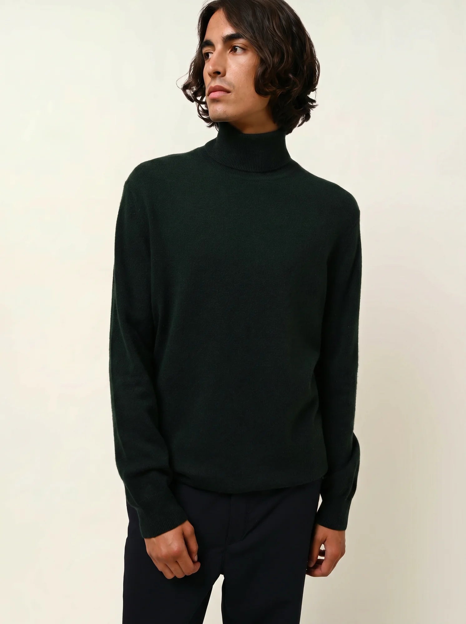 BANGE pull col roulé cyprès