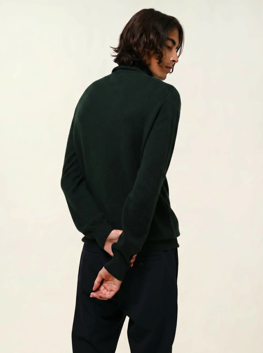 BANGE pull col roulé cyprès