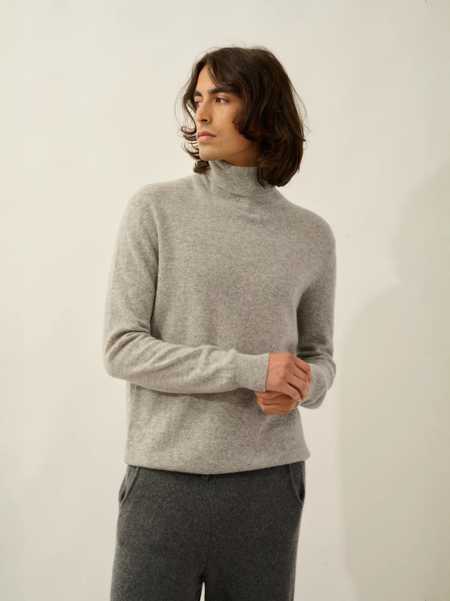 BANGE pull col roulé nuage chiné