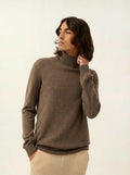 BANGE pull col roulé taupe chiné