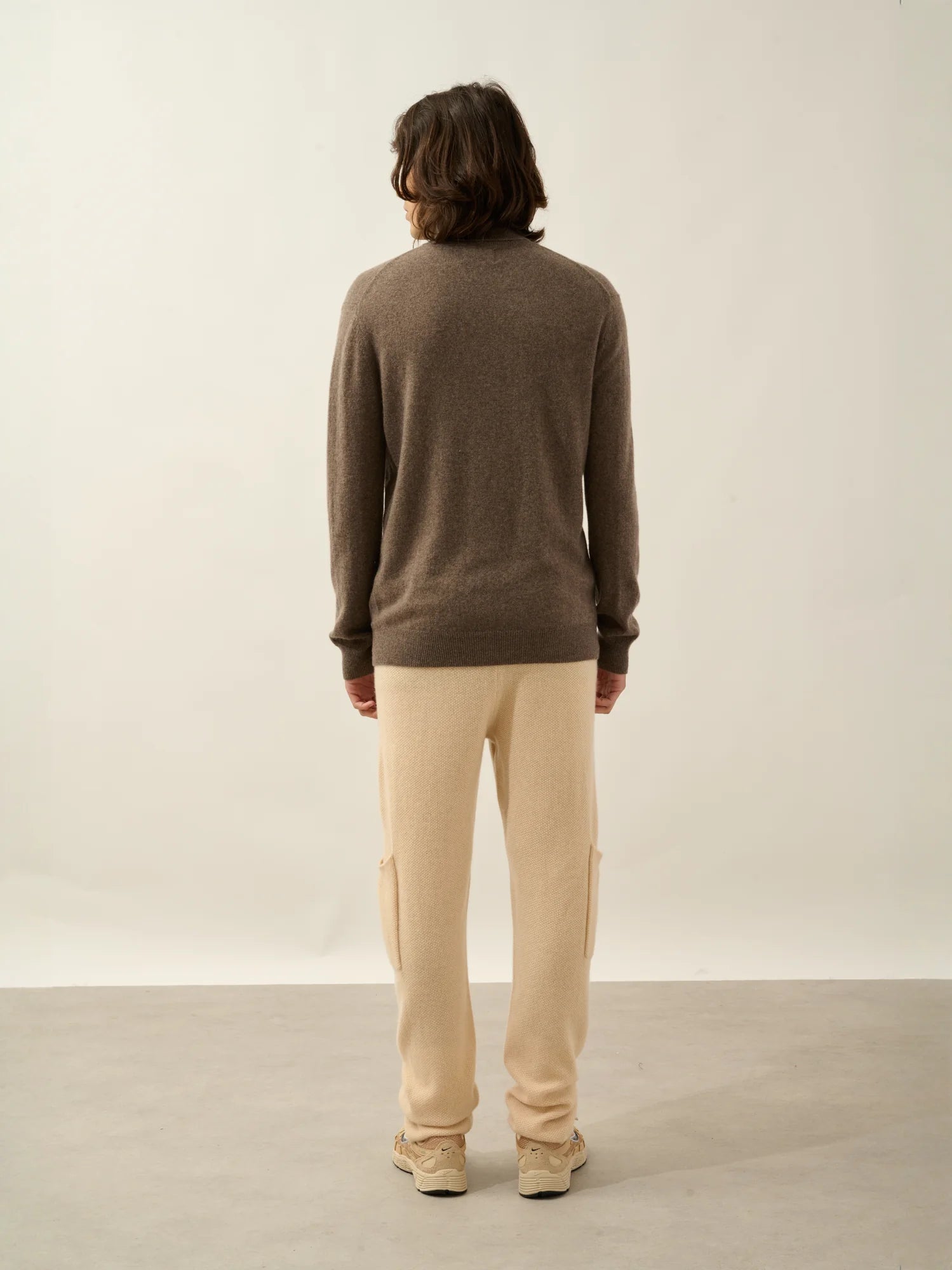 BANGE pull col roulé taupe chiné