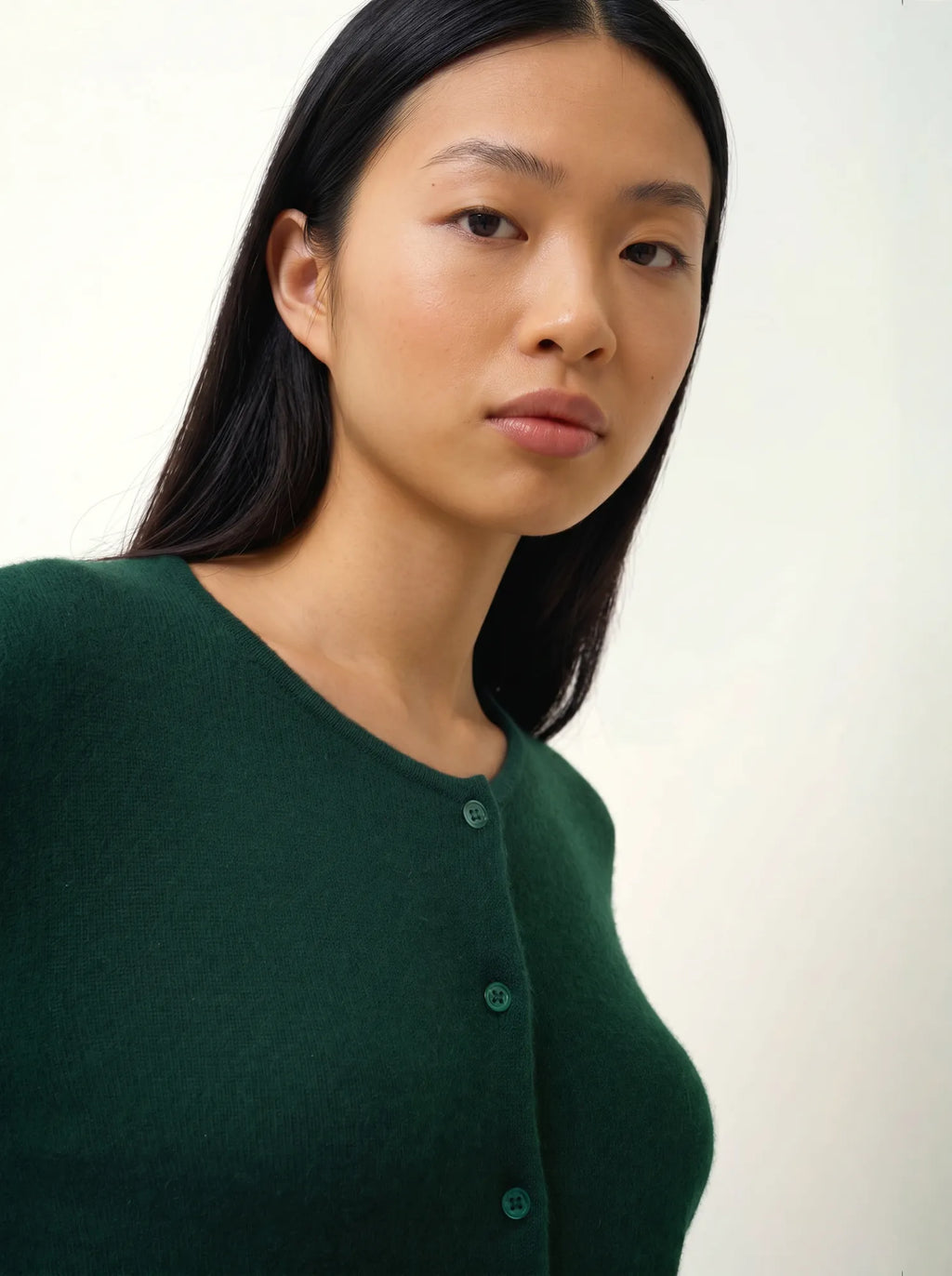 CARON cardigan col rond cyprès