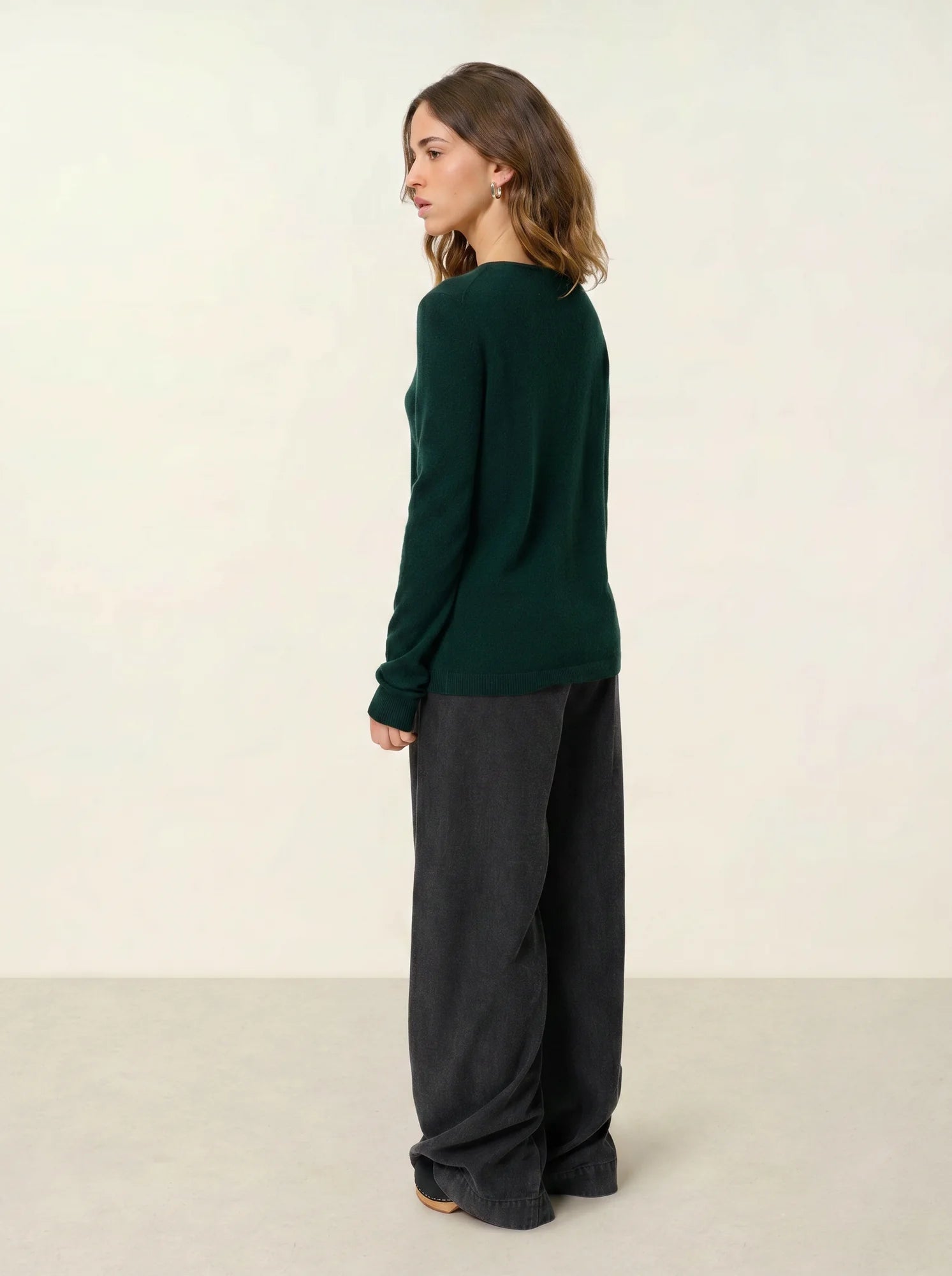 CARON cardigan col rond cyprès