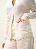 CARON cardigan col rond neige