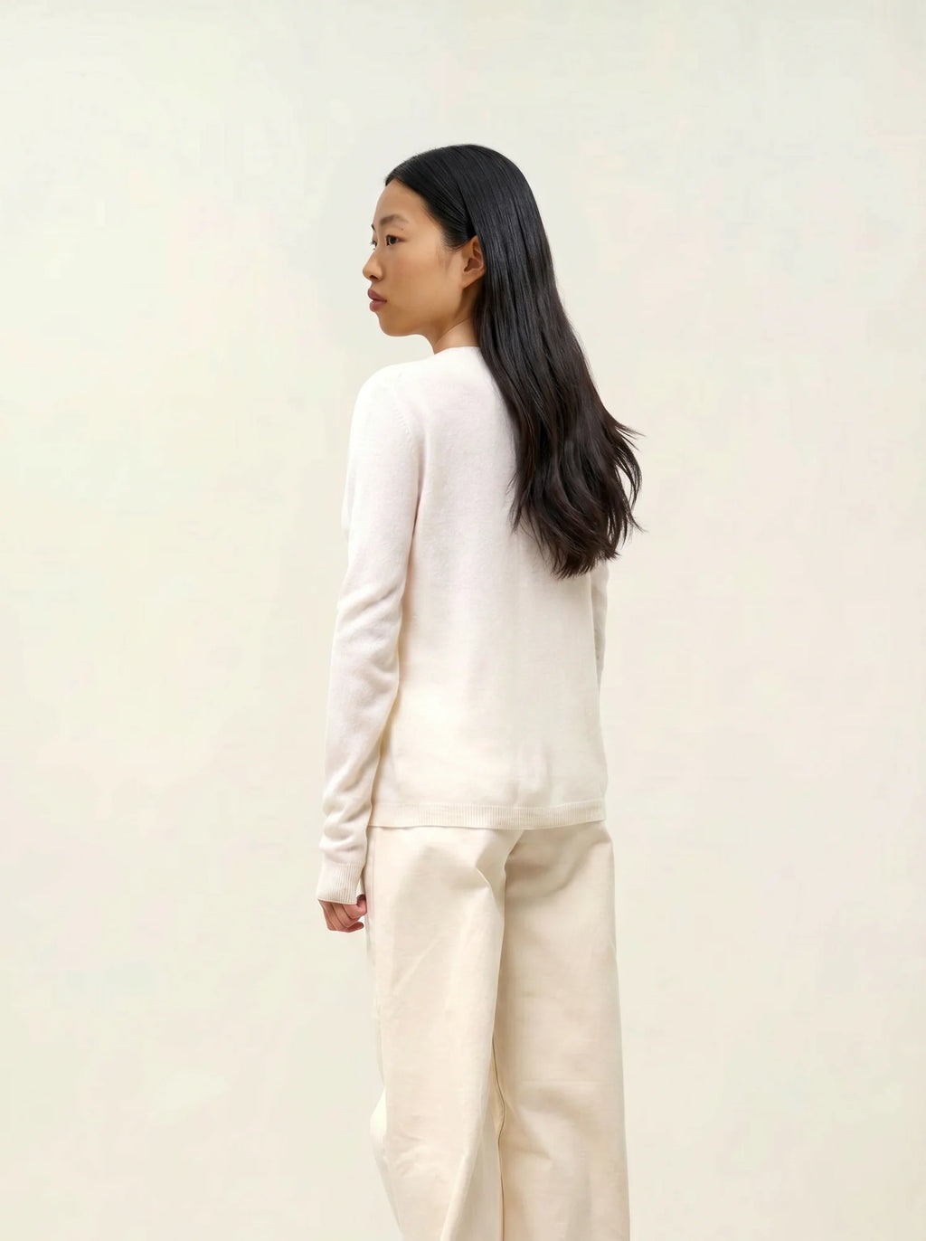 CARON cardigan col rond neige