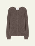 CARON Cardigan Col Rond Taupe Chiné