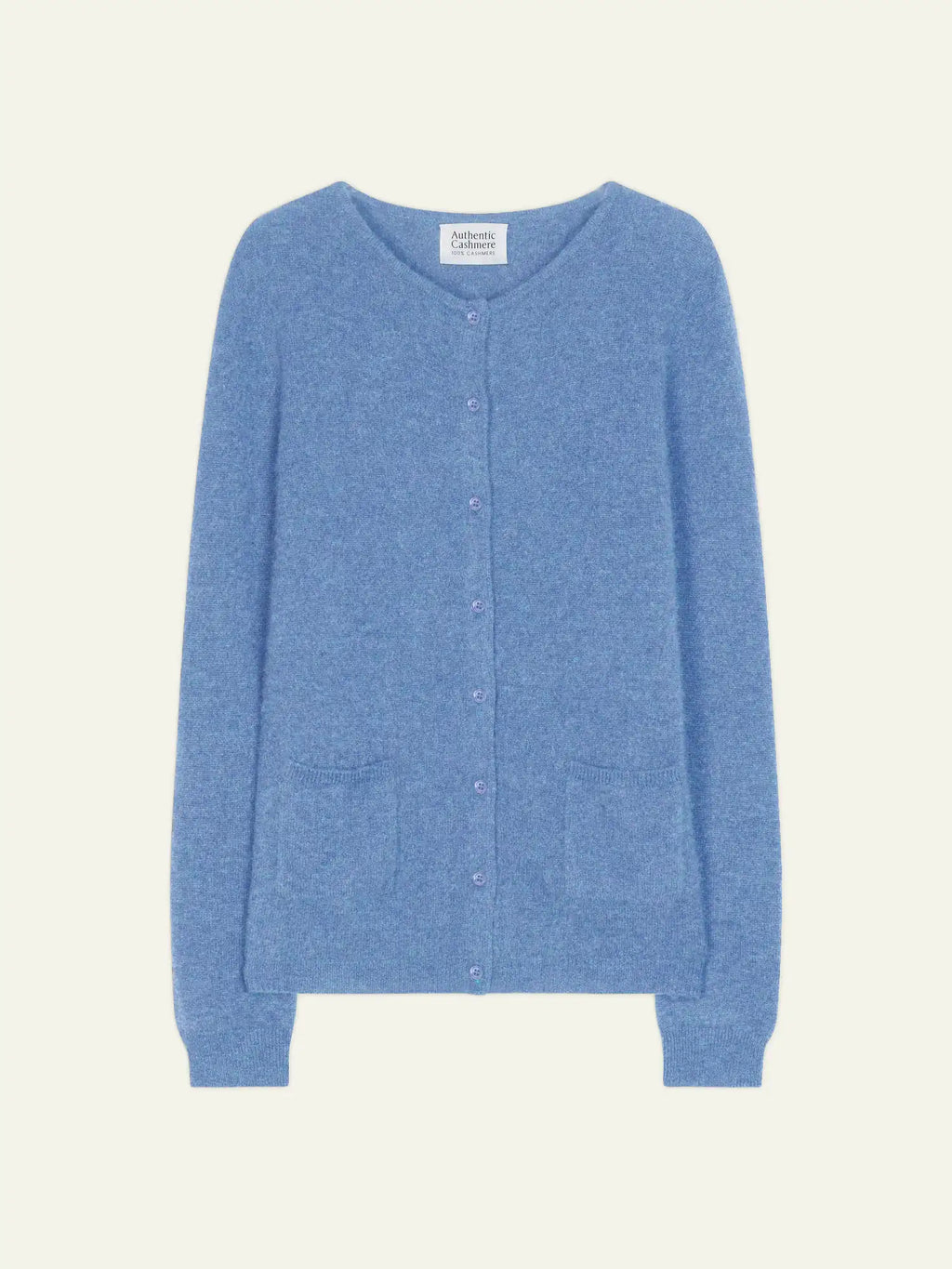 CARON cardigan col rond ciel