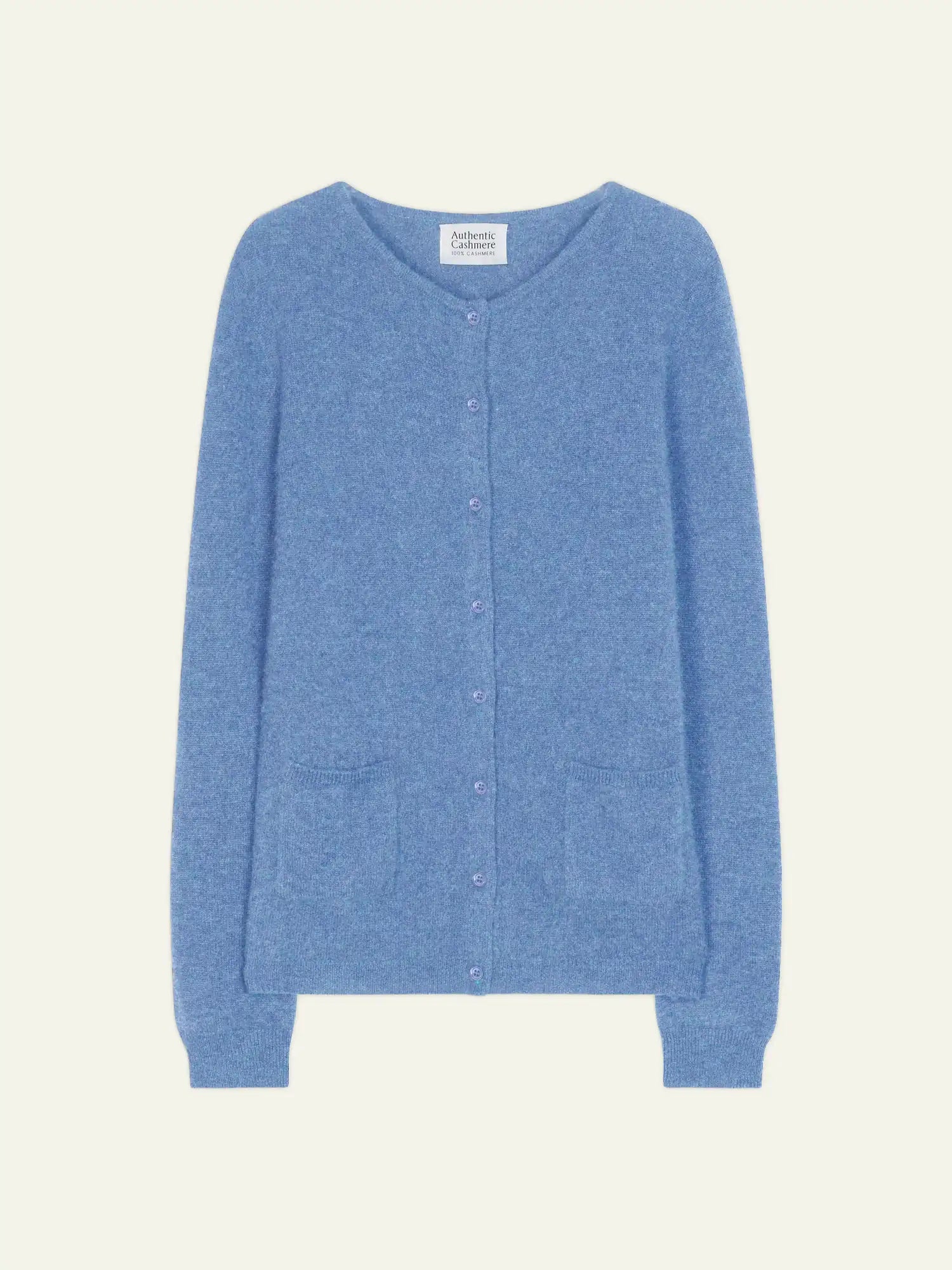 CARON cardigan col rond ciel