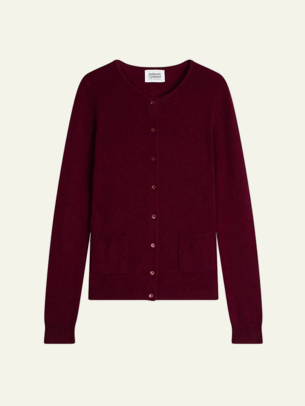 CARON cardigan col rond bordeaux