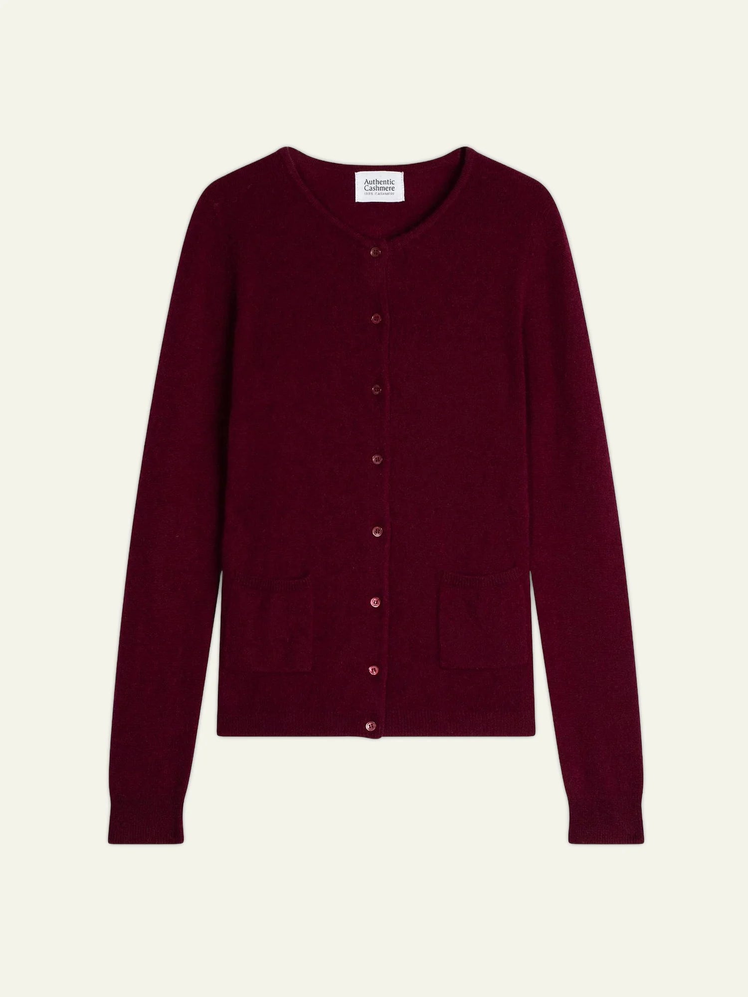 CARON cardigan col rond bordeaux