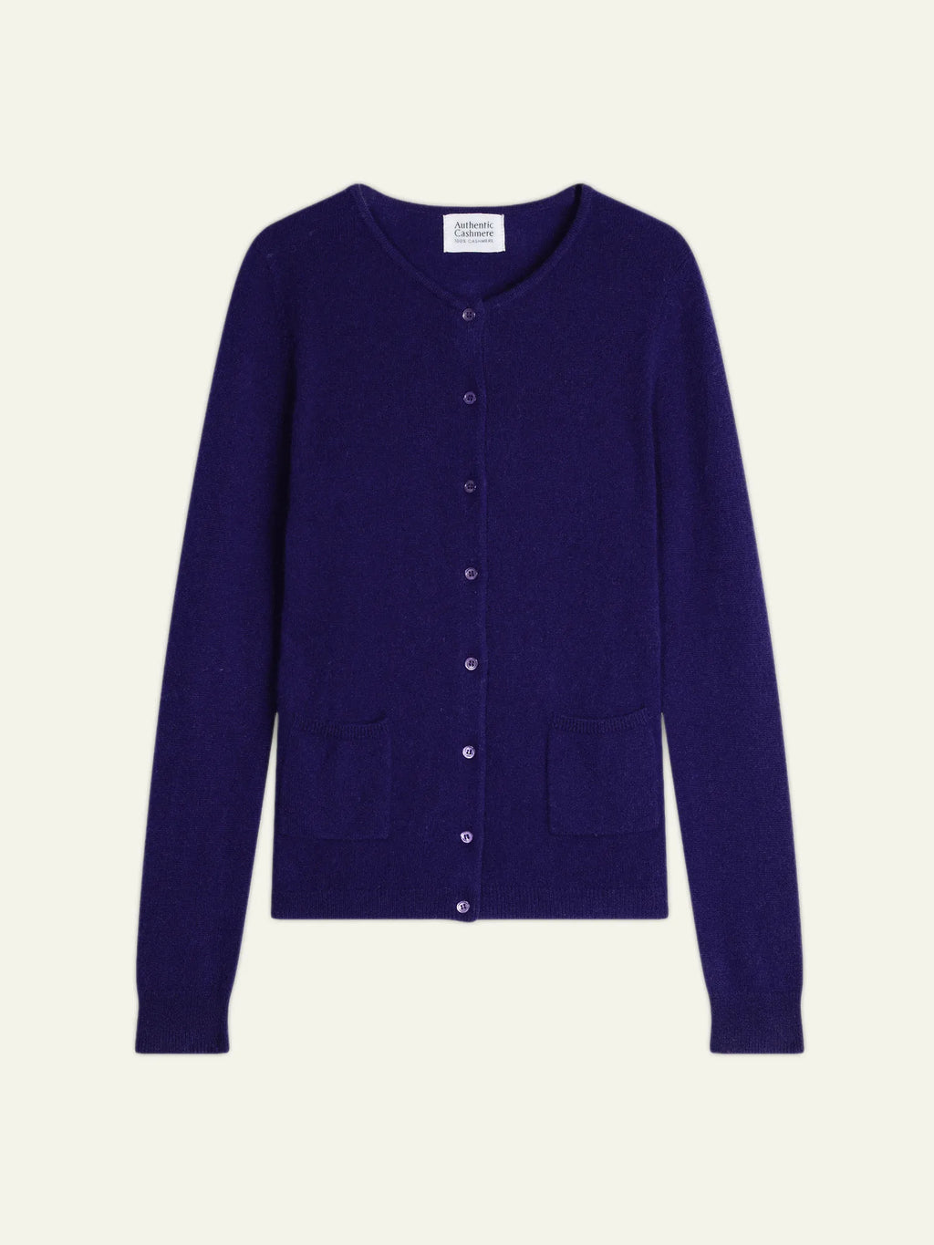 CARON Strickjacke Rundhalsausschnitt Violett