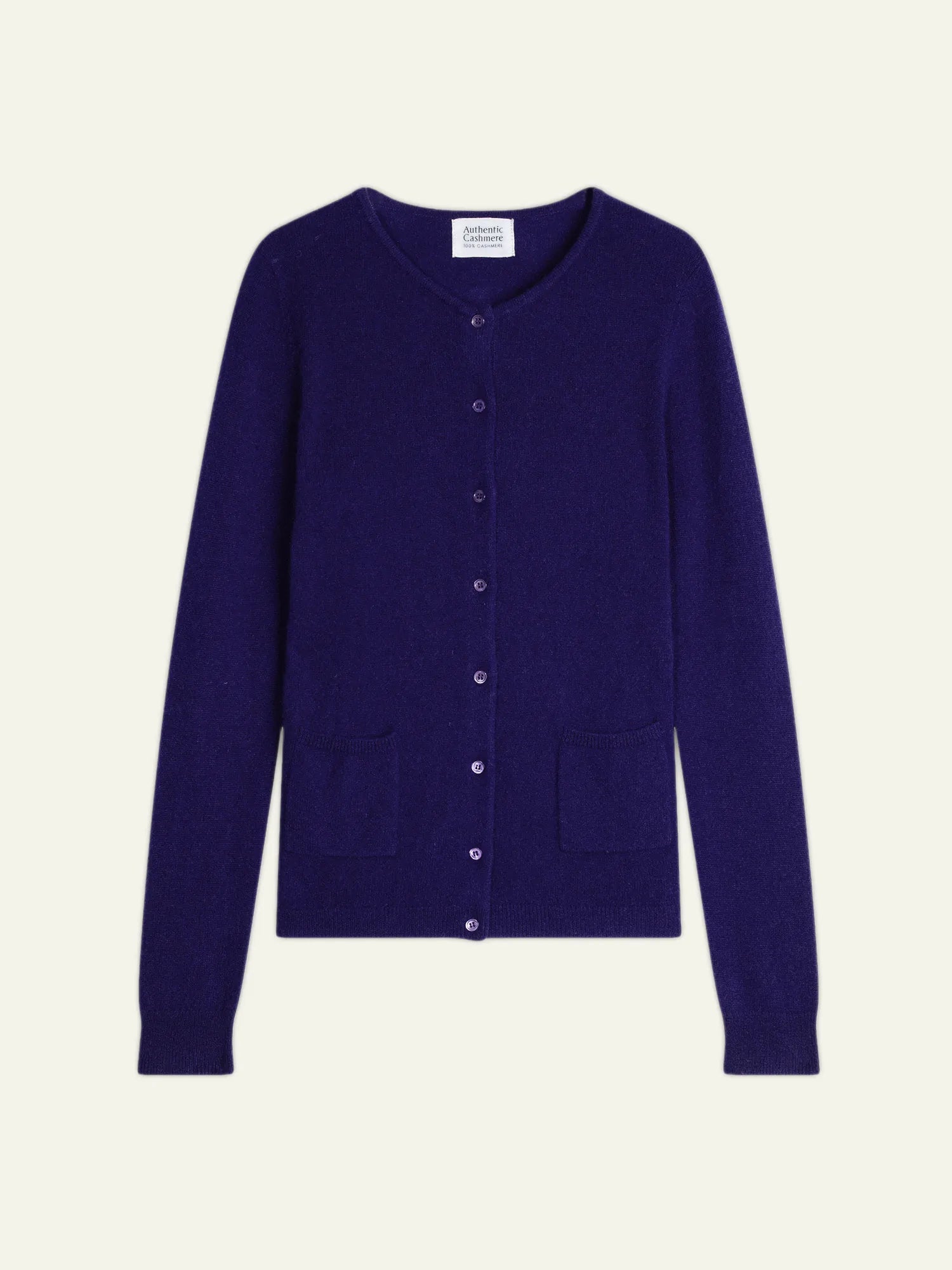 CARON Strickjacke Rundhalsausschnitt Violett