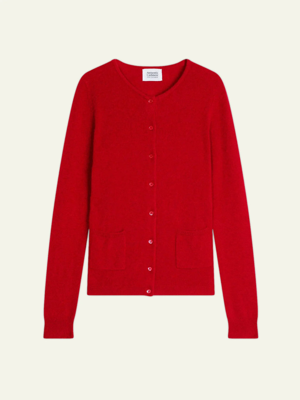 CARON cardigan col rond rouge