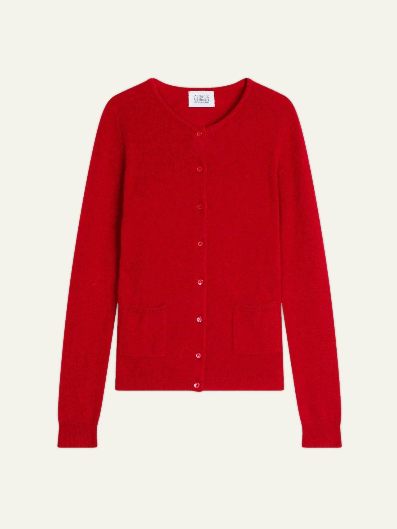 CARON cardigan col rond rouge