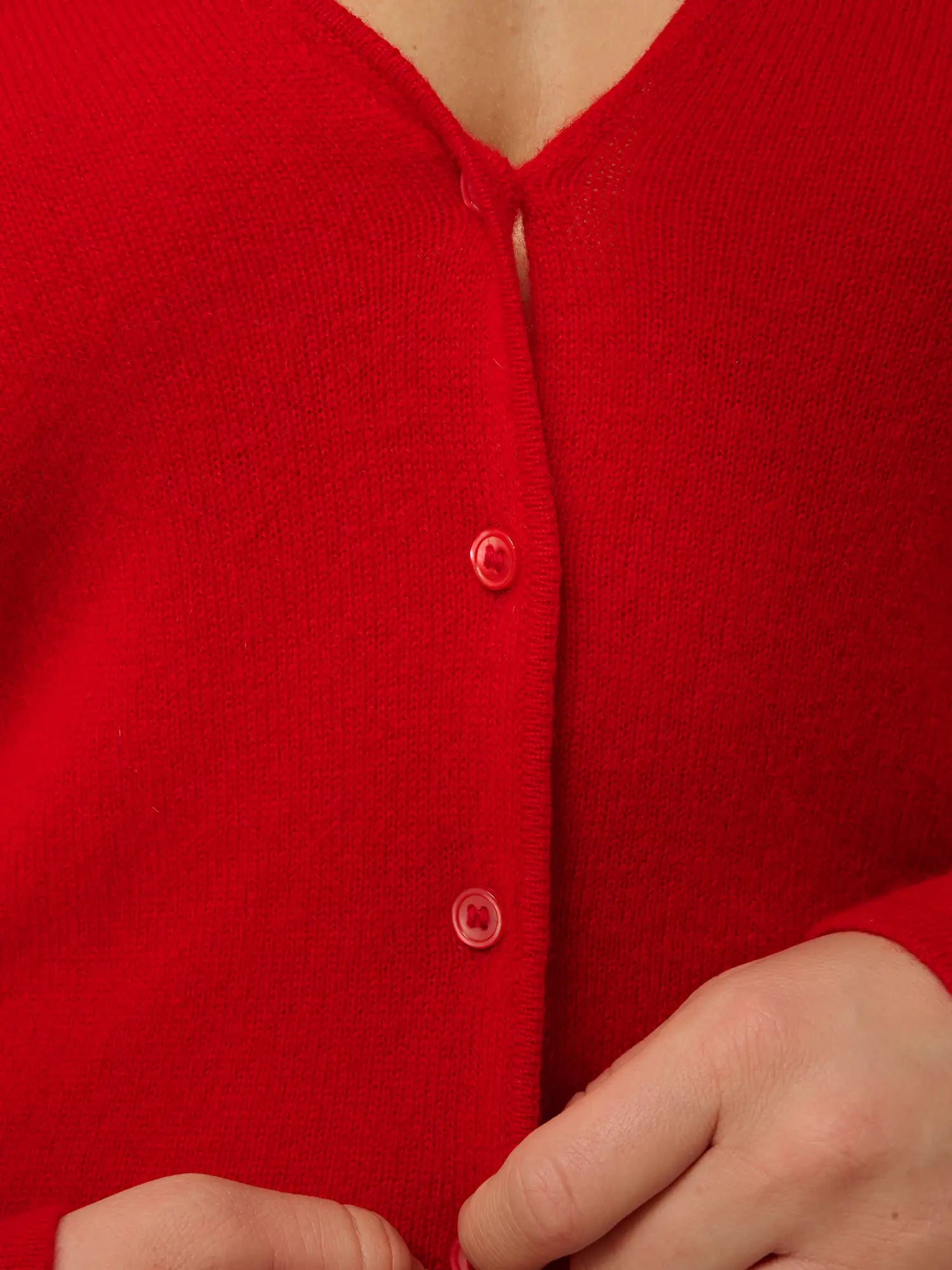 CHALAIS cardigan col V rouge