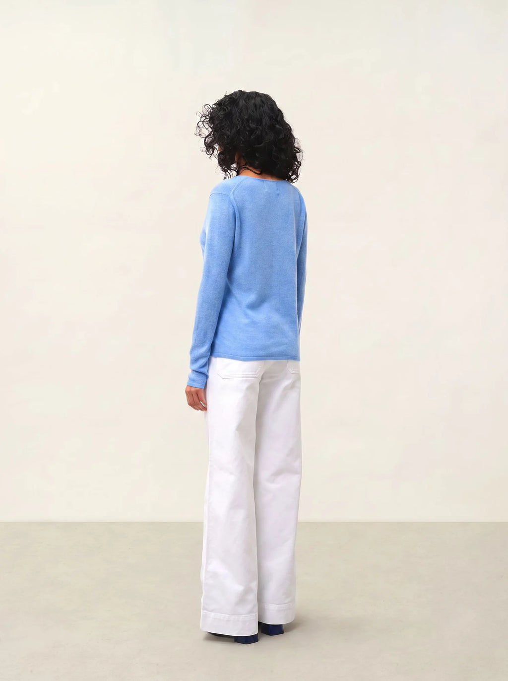 CHALAIS cardigan col V ciel