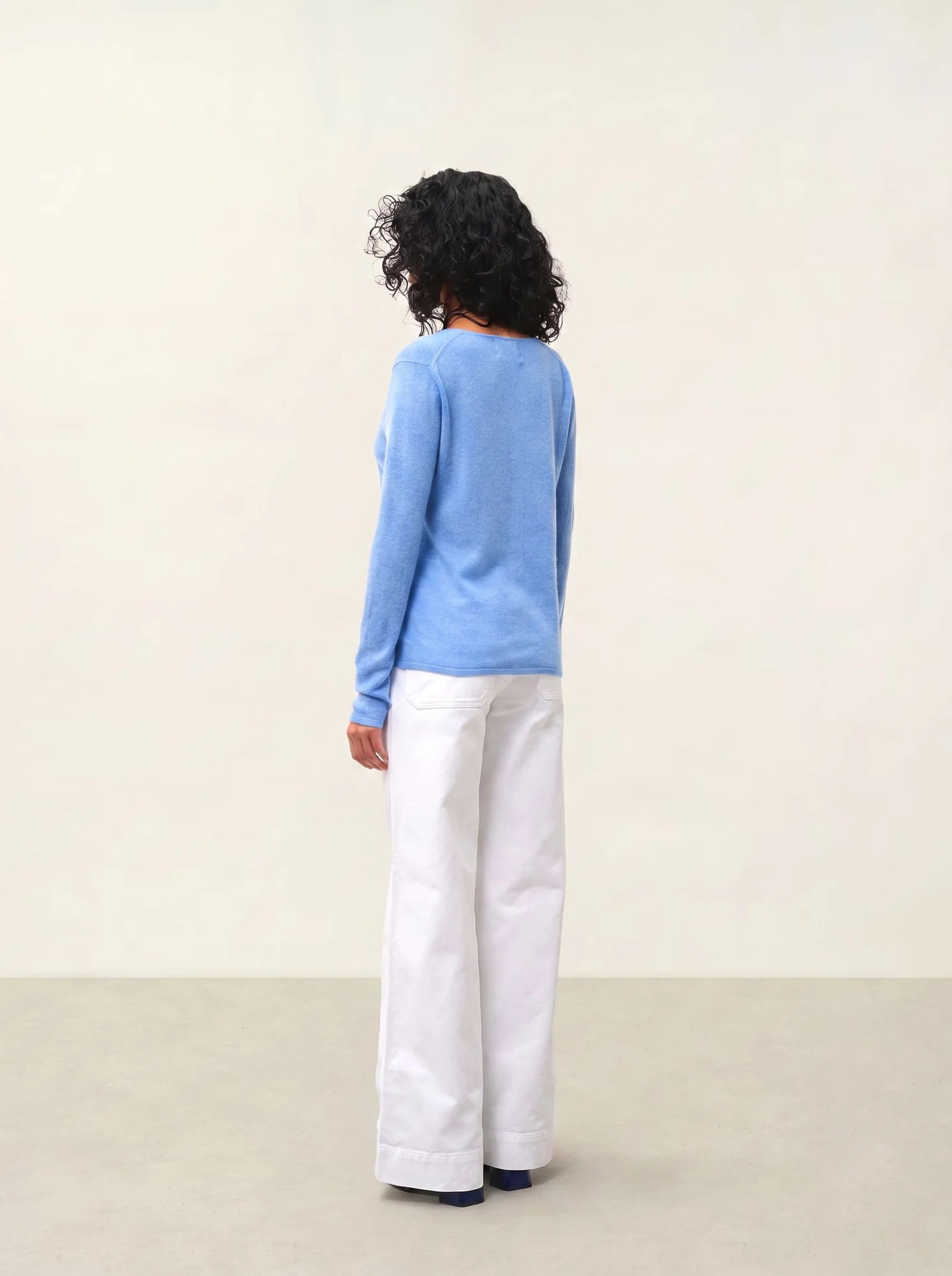 CHALAIS cardigan col V ciel